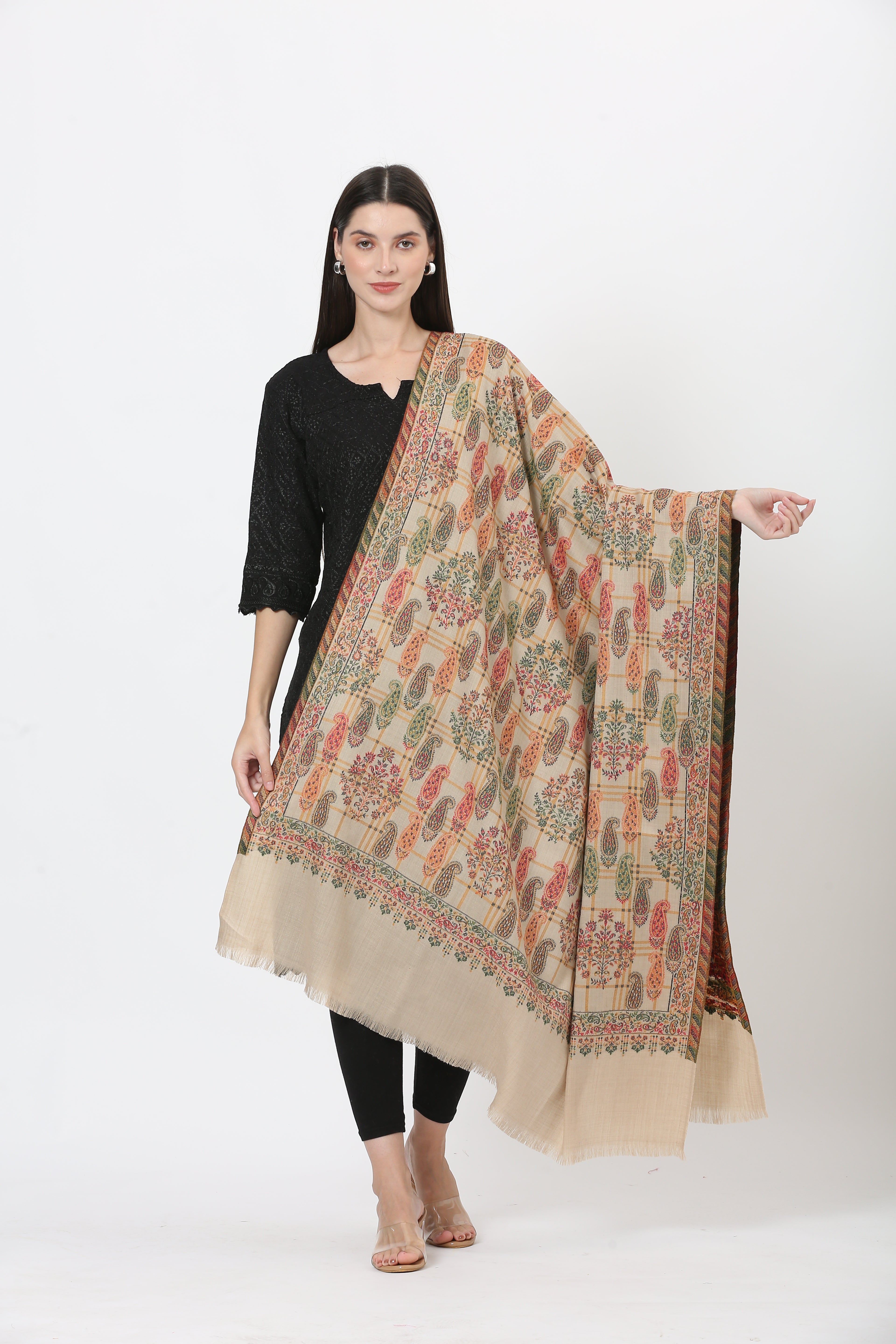 fine woolen kani weave shawl