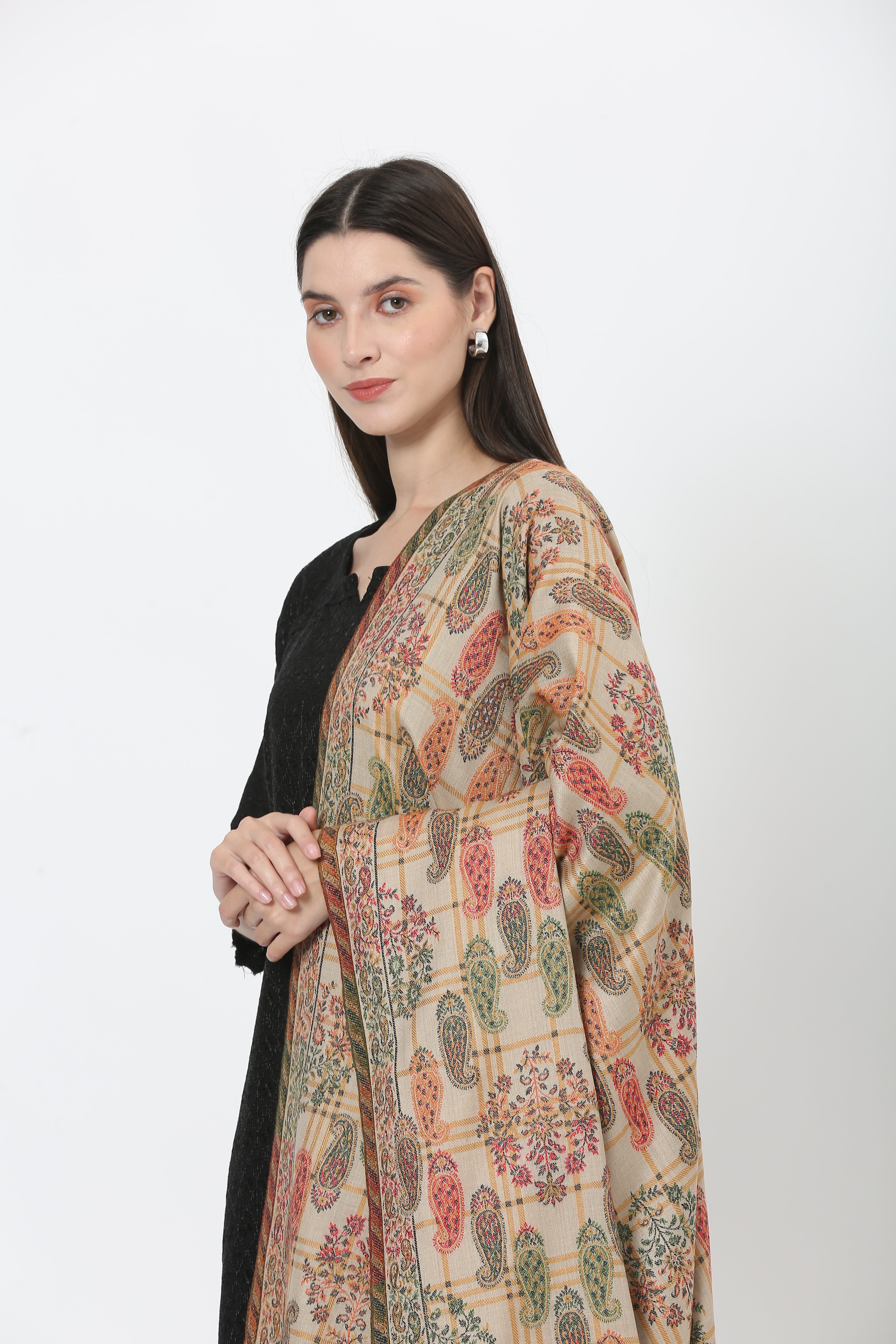 fine woolen kani weave shawl