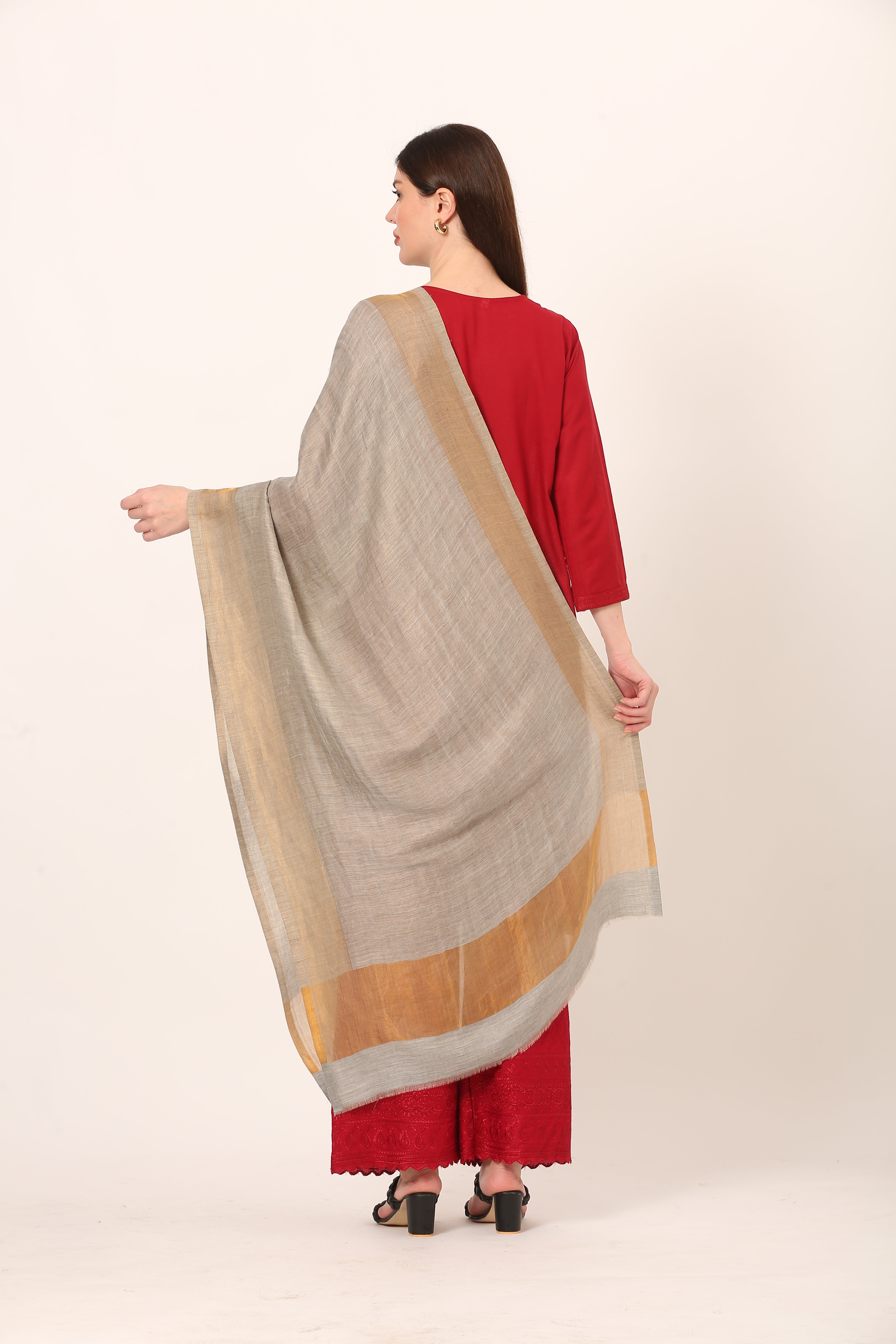 zari lite wool stole