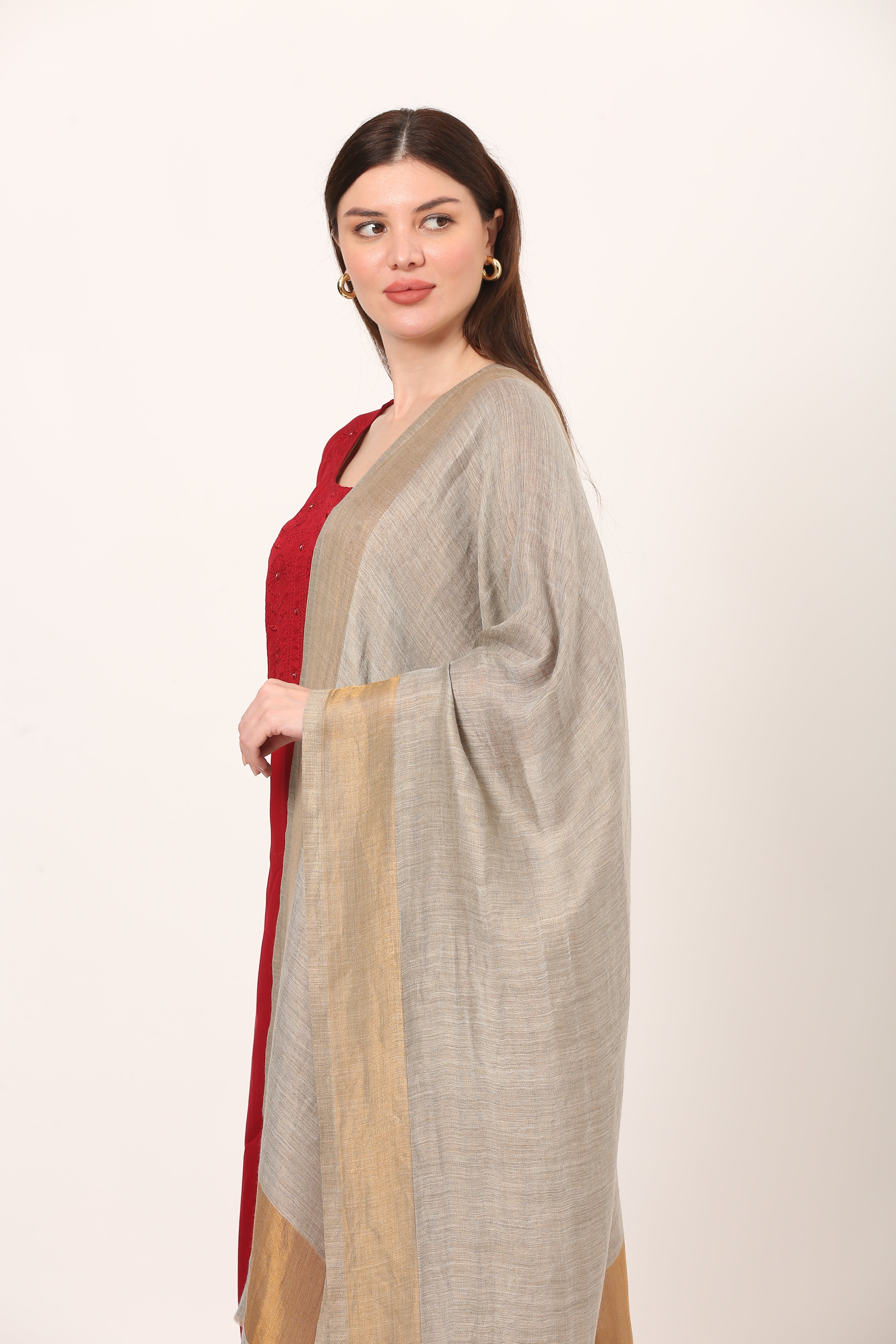 zari lite wool stole