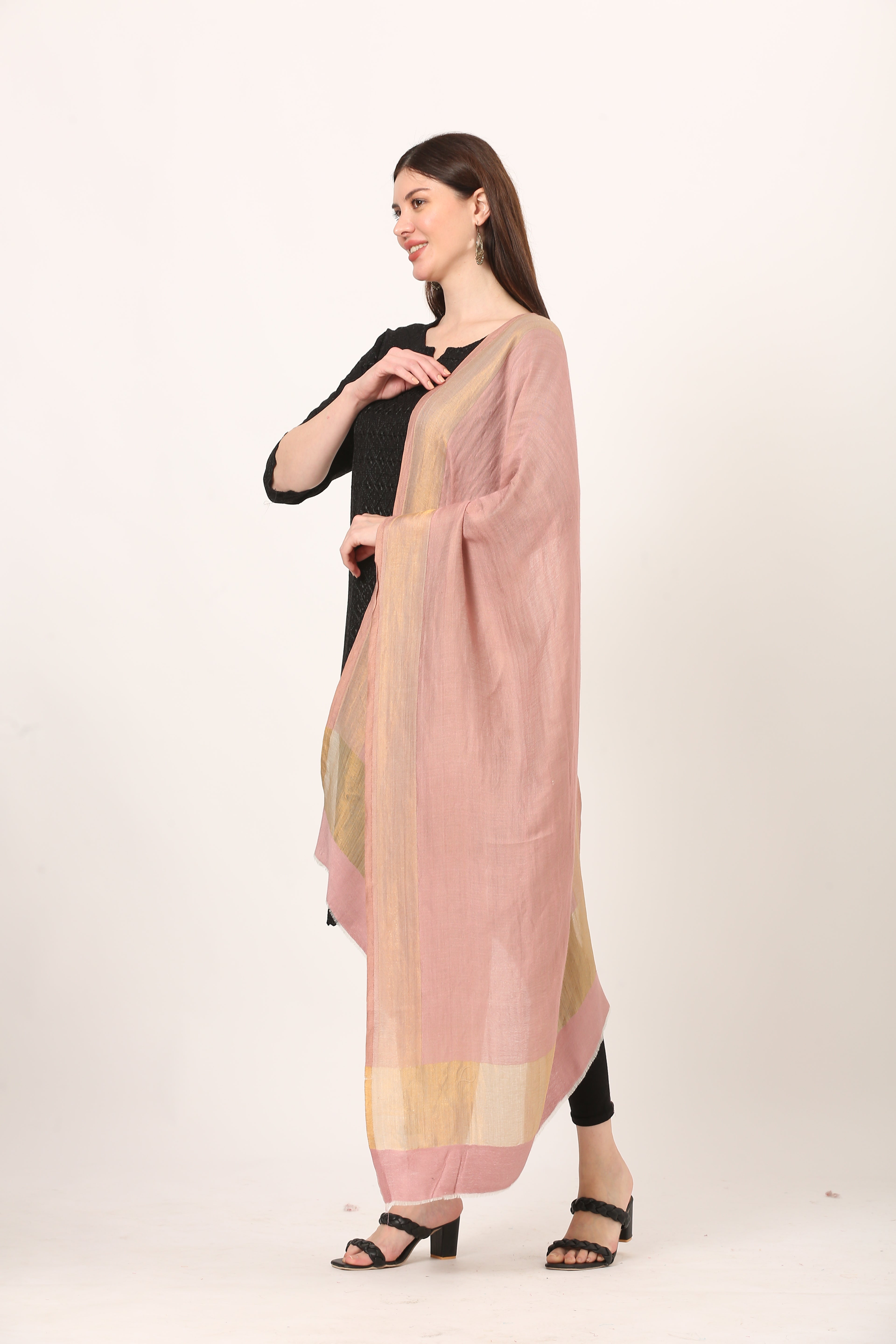 zari lite wool stole