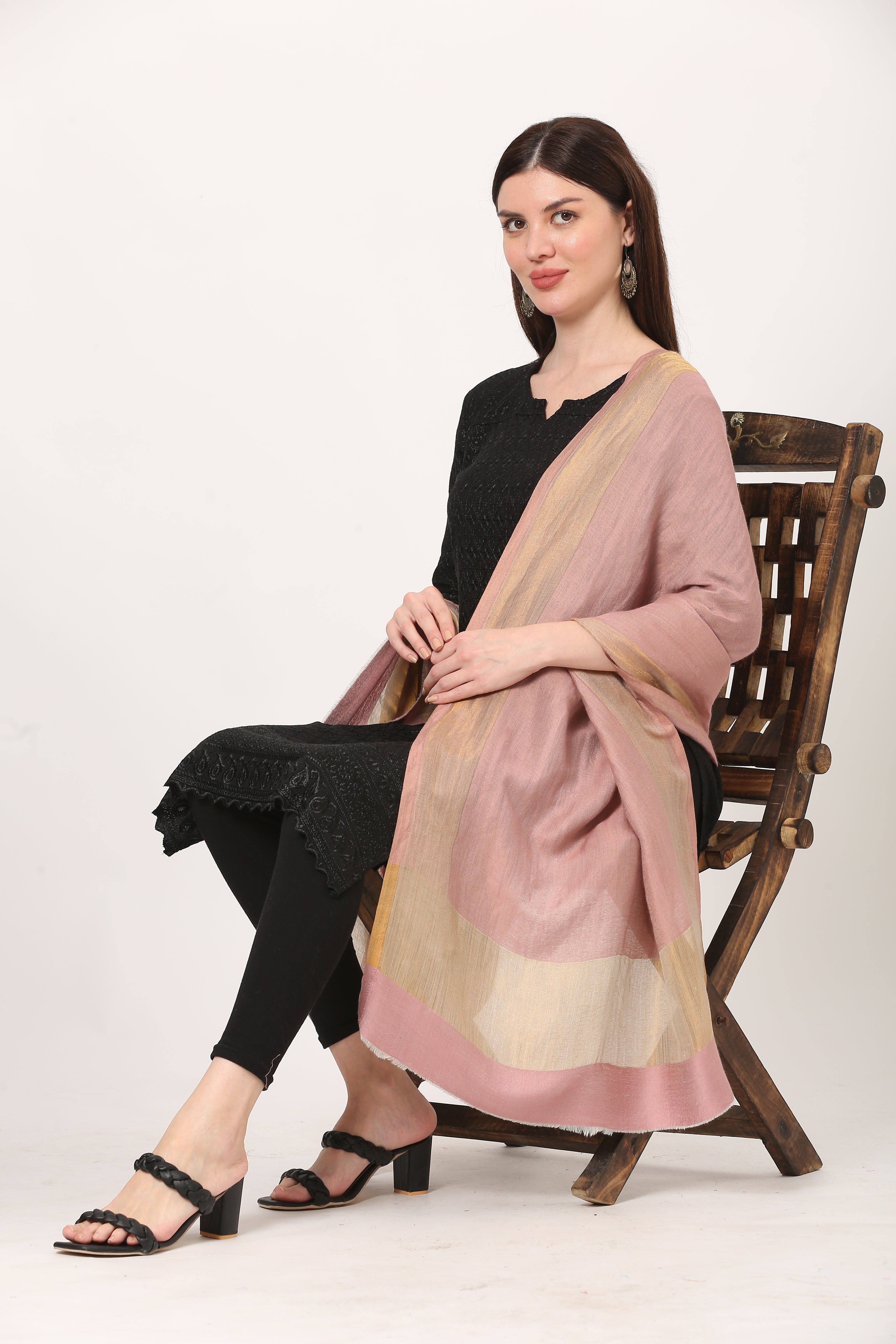 zari lite wool stole