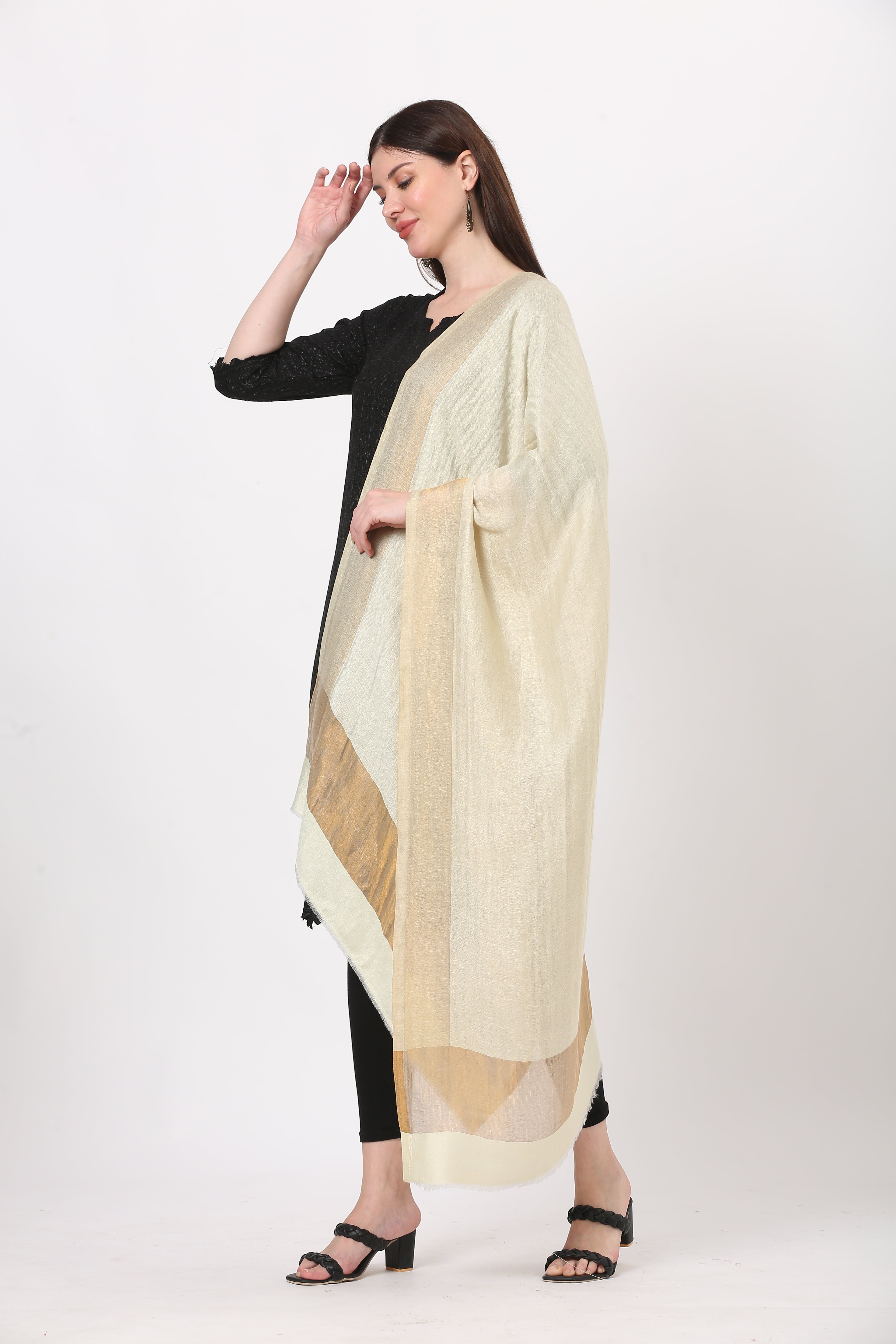 zari lite wool stole
