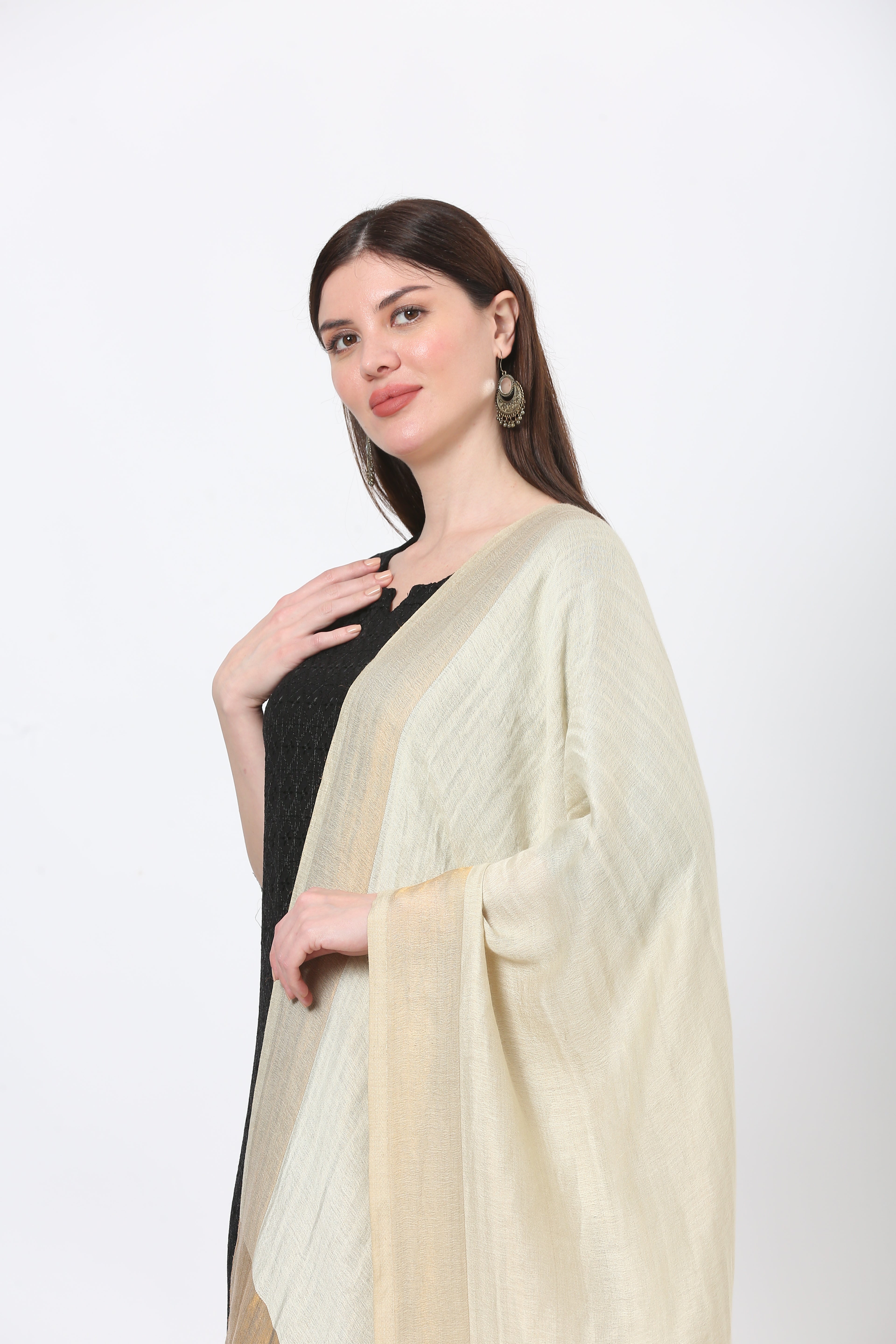 zari lite wool stole
