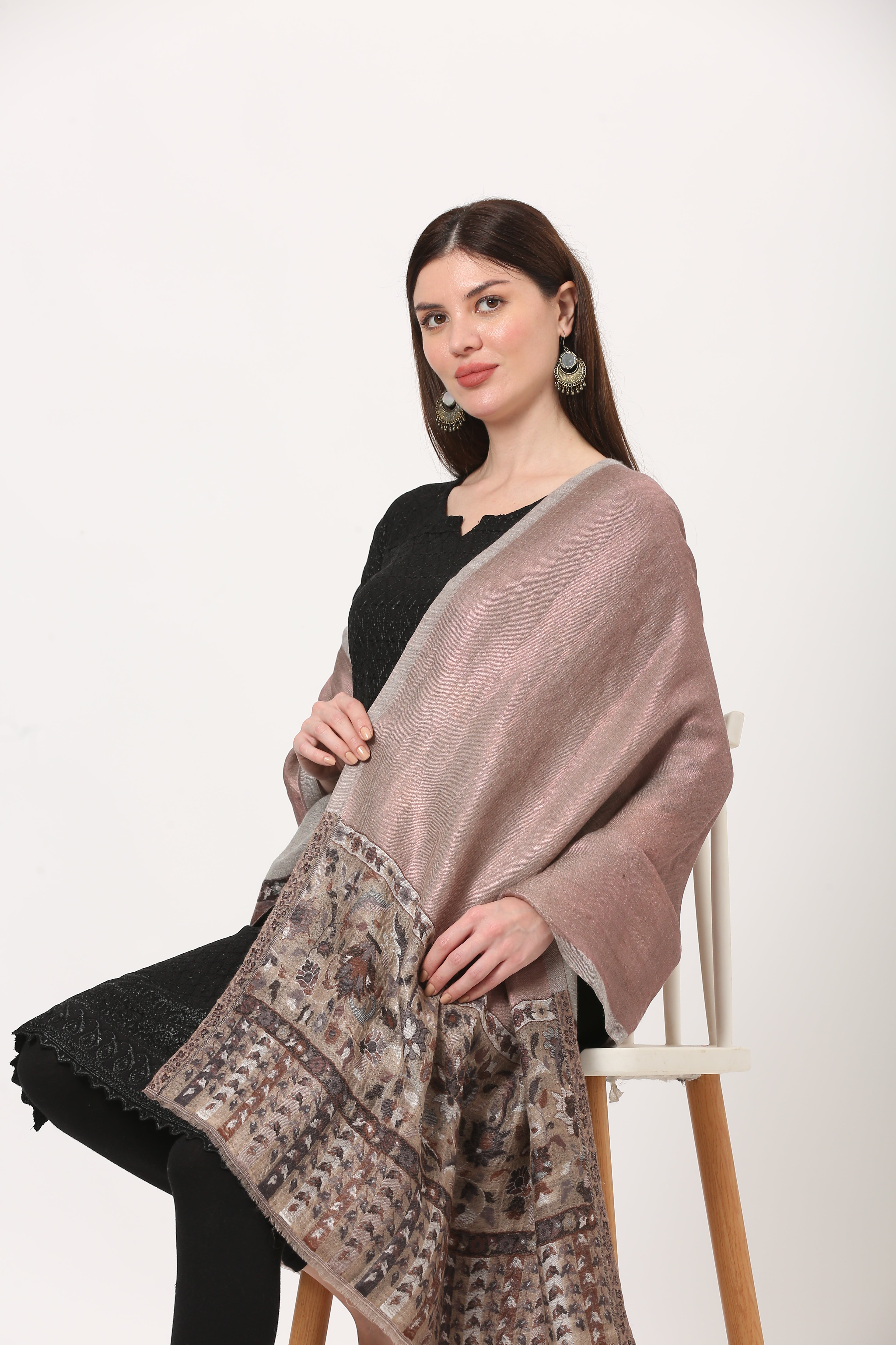 zari kani weave palla stole