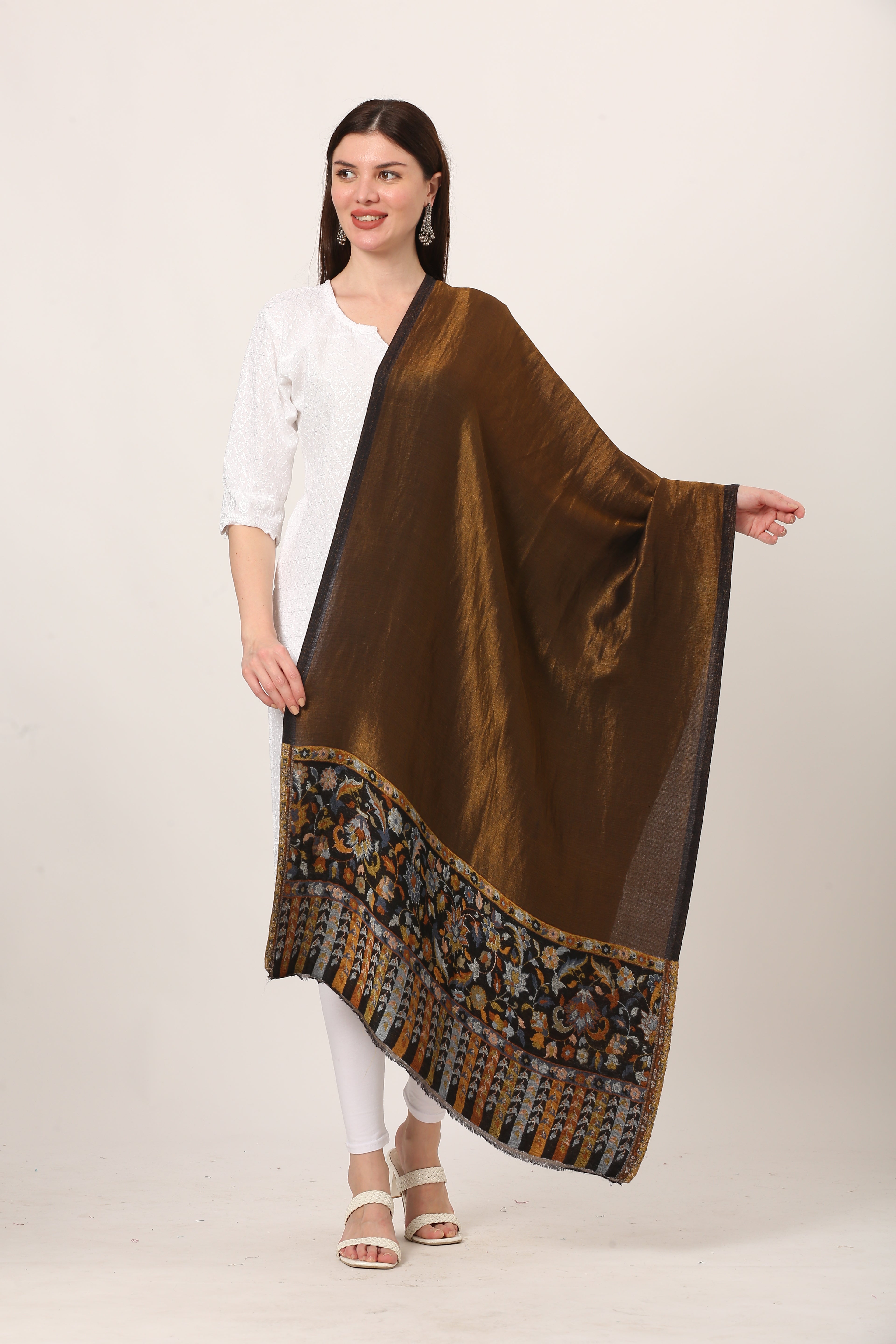 zari kani weave palla stole