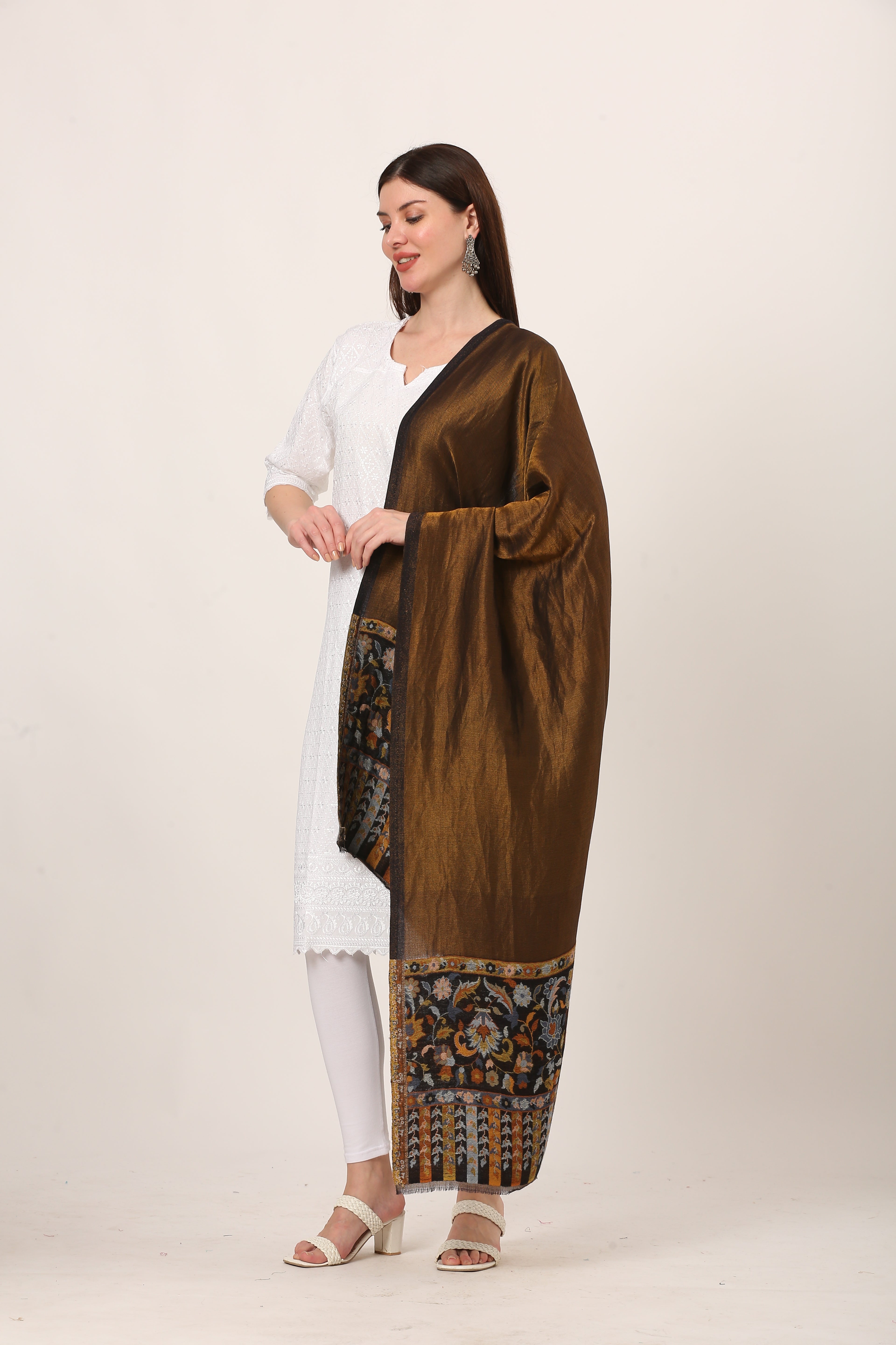 zari kani weave palla stole