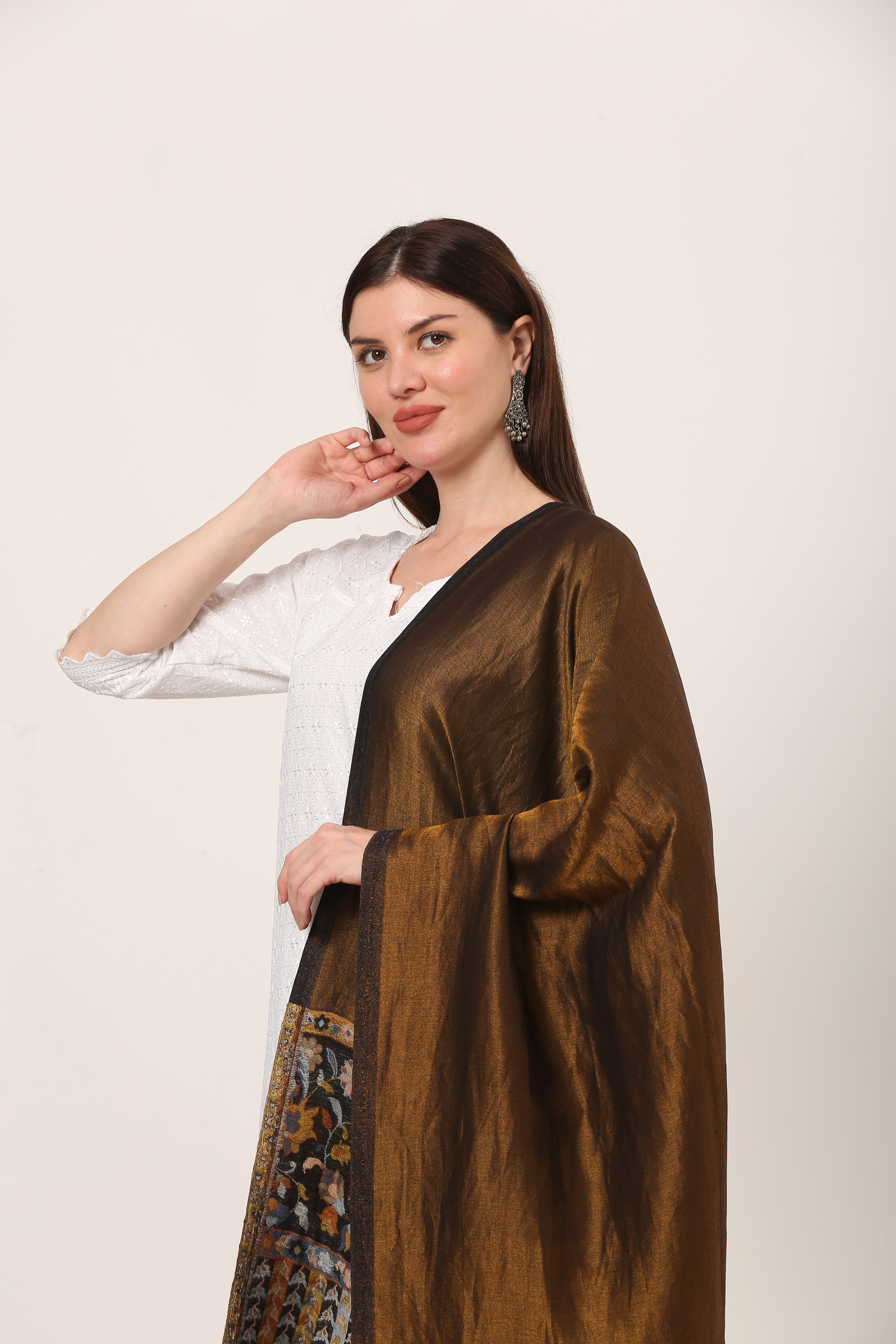 zari kani weave palla stole