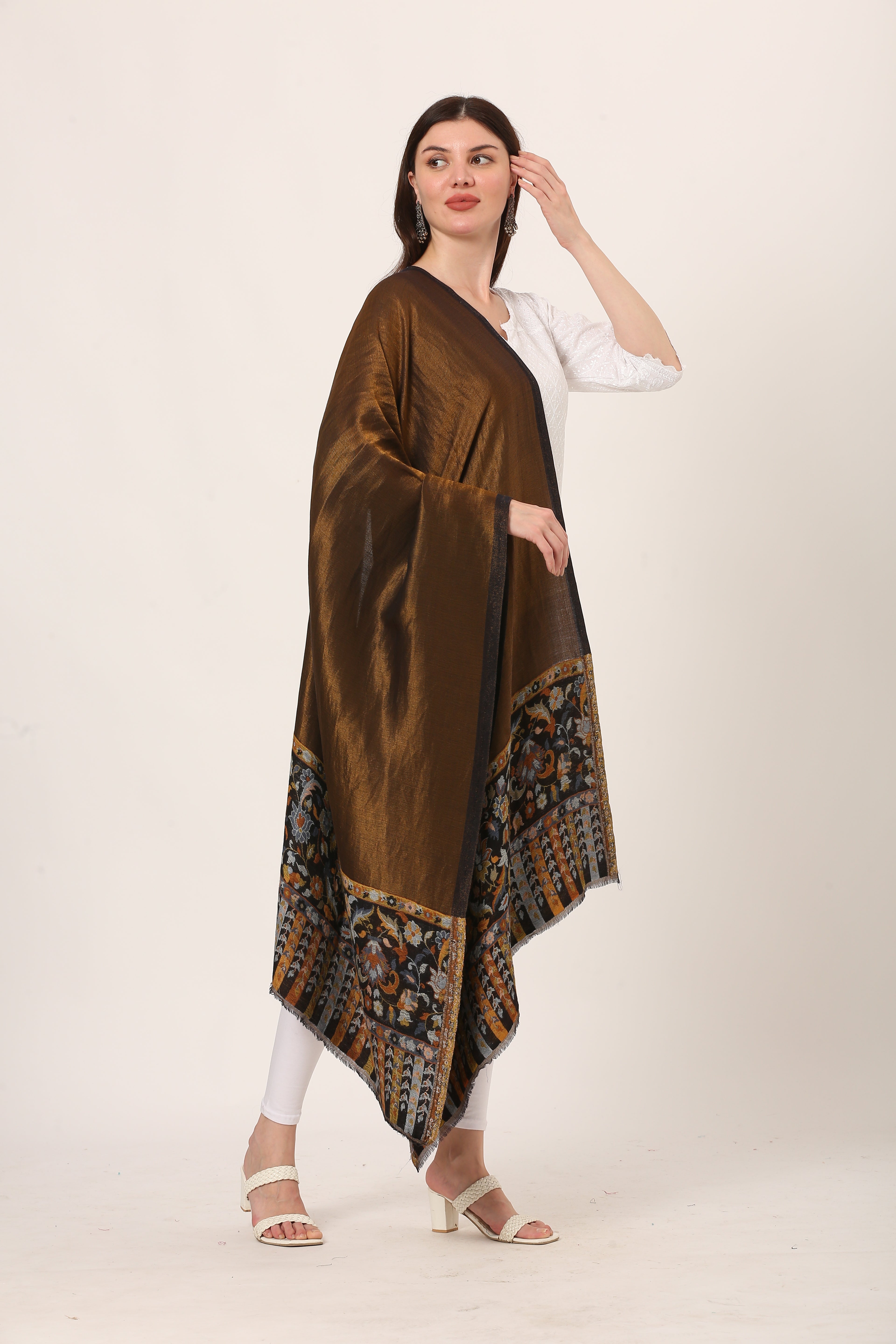 zari kani weave palla stole