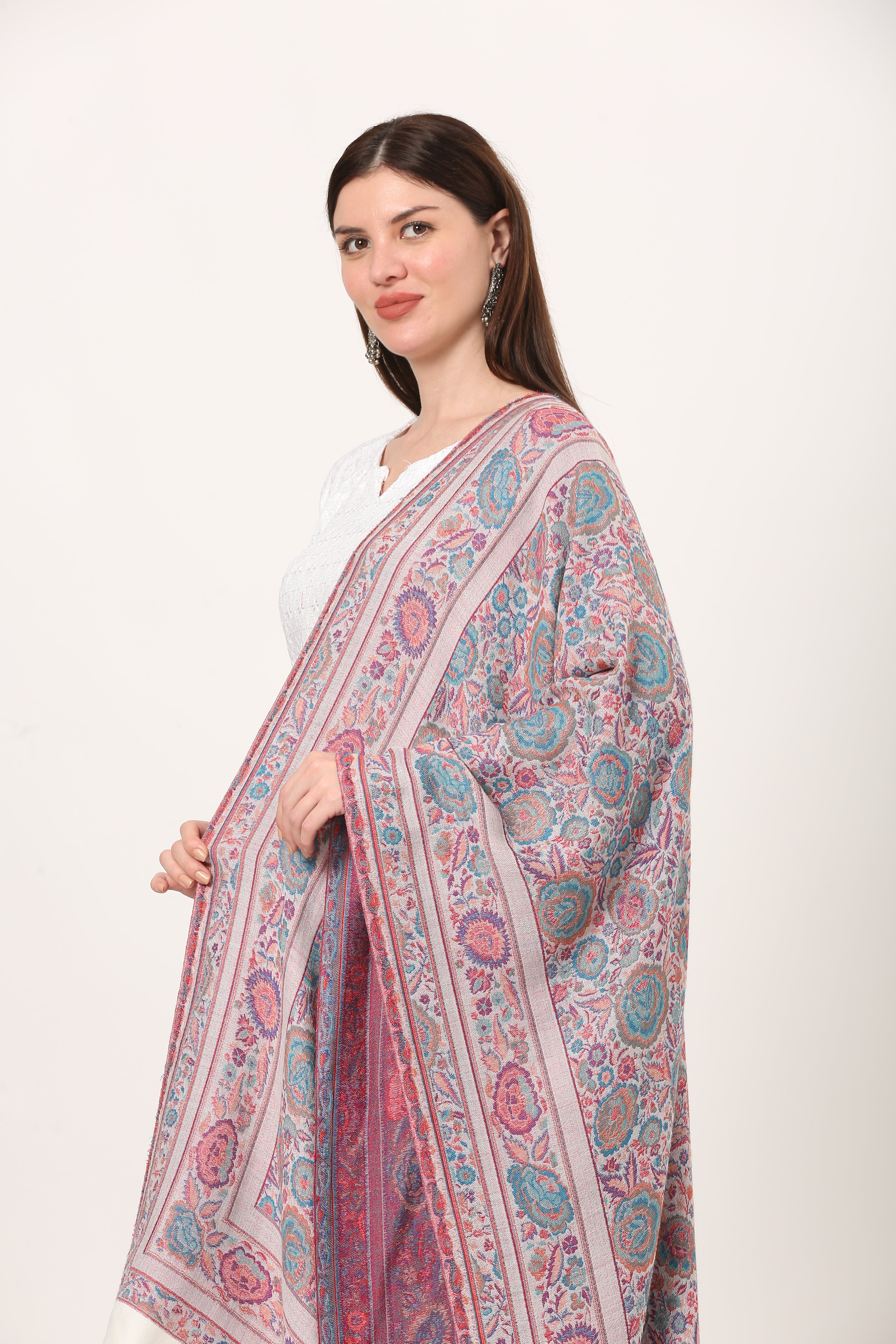 kani weave floral stole