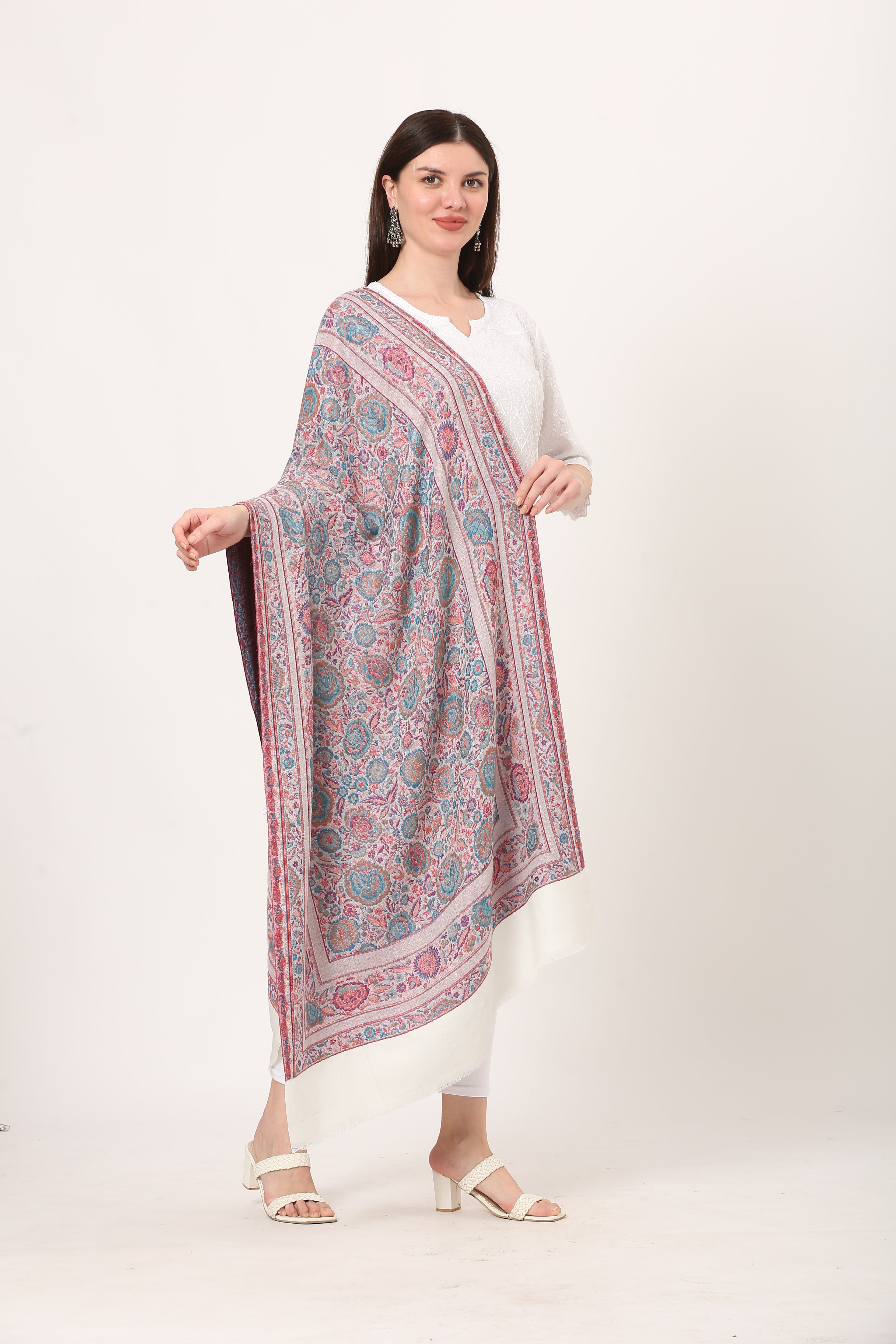 kani weave floral stole