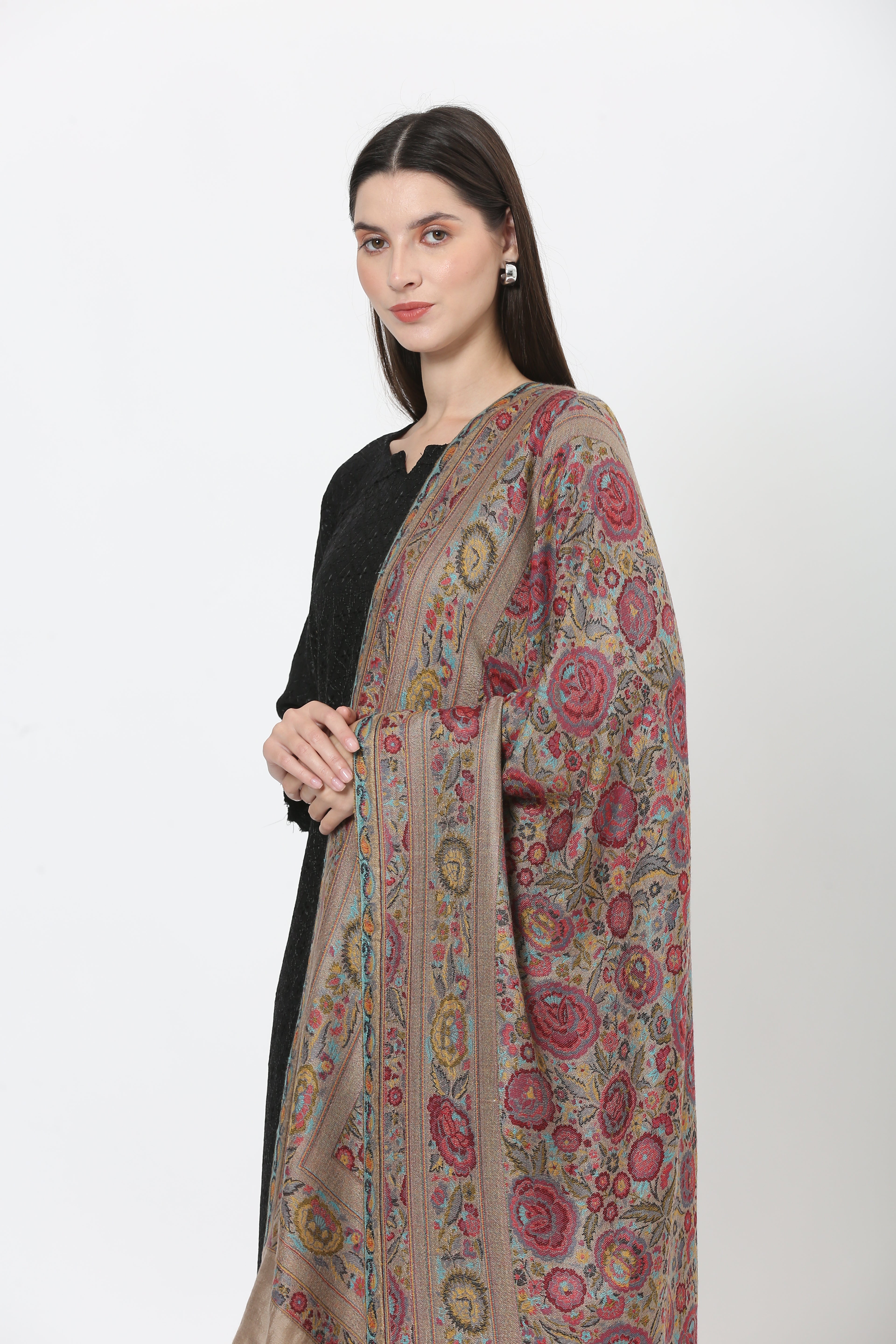 kani weave floral stole