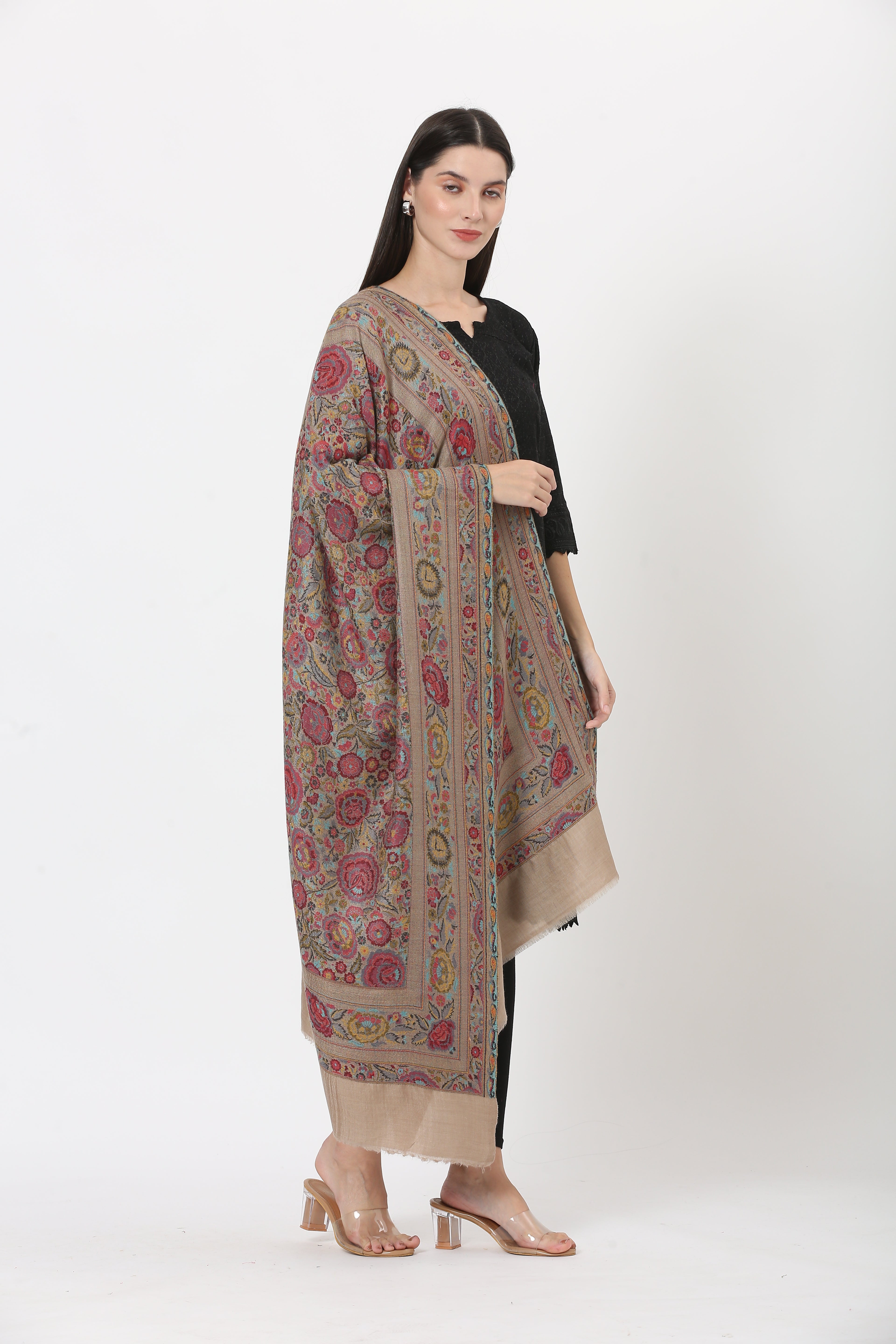 kani weave floral stole