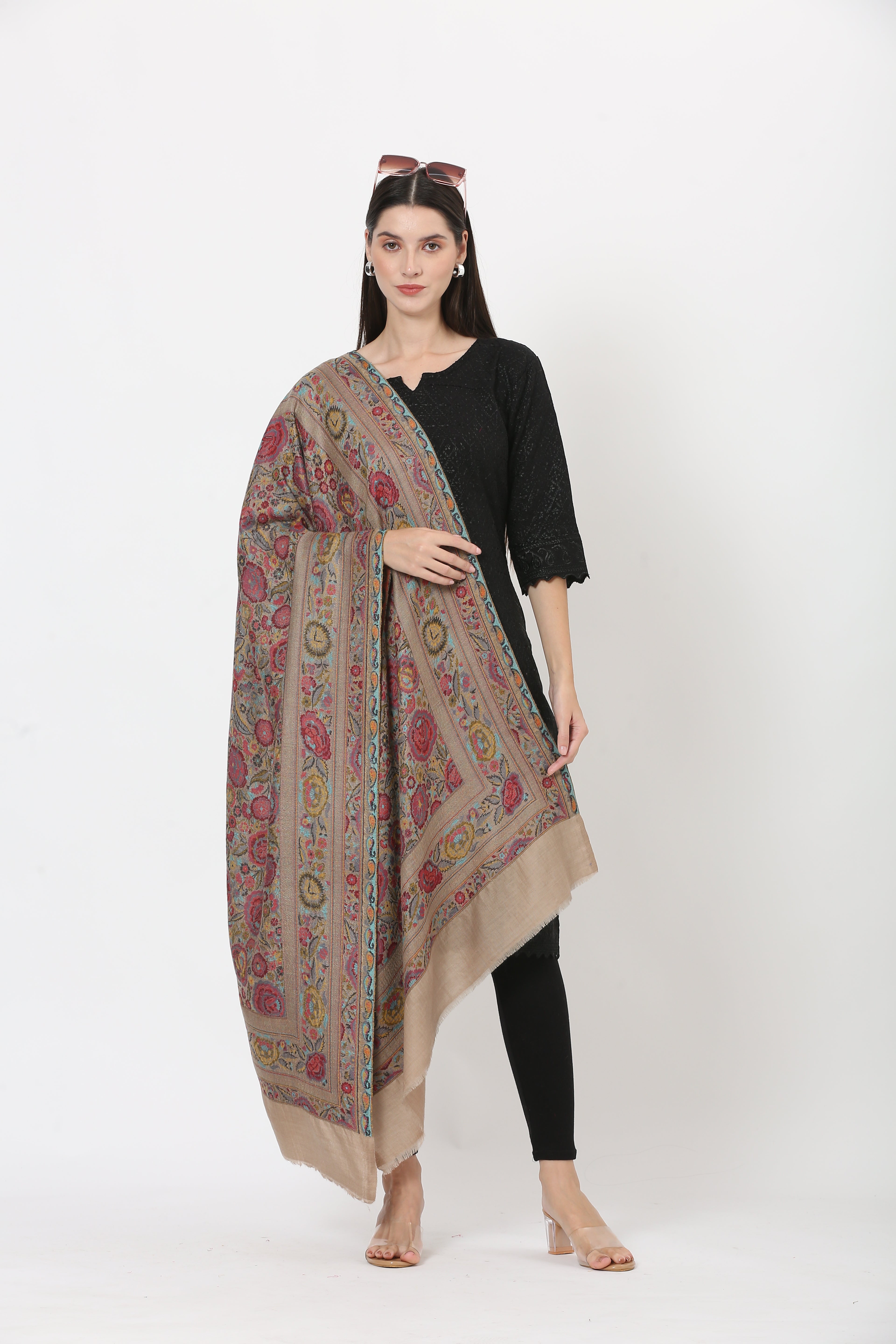 kani weave floral stole