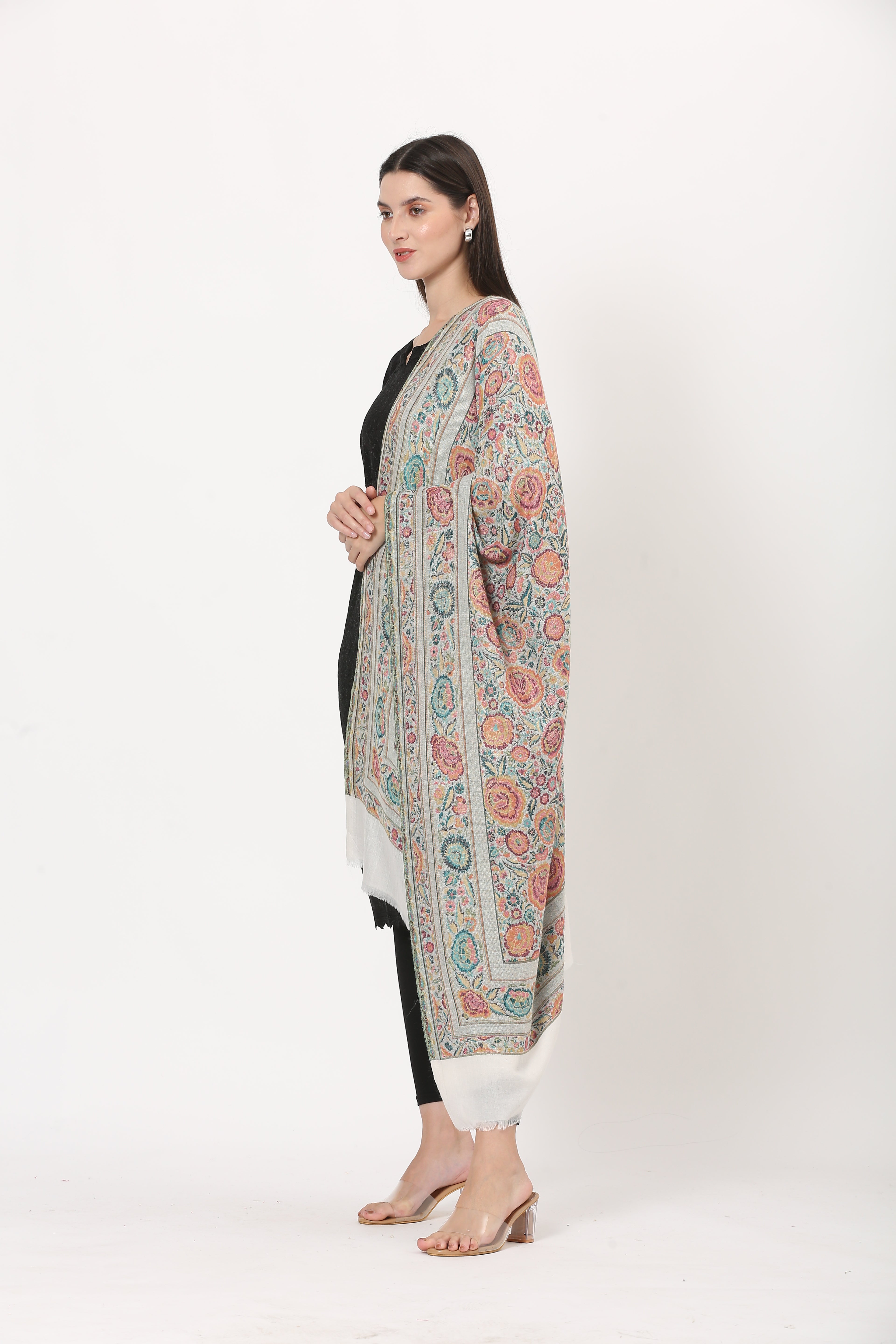 kani weave floral stole
