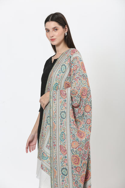 kani weave floral stole