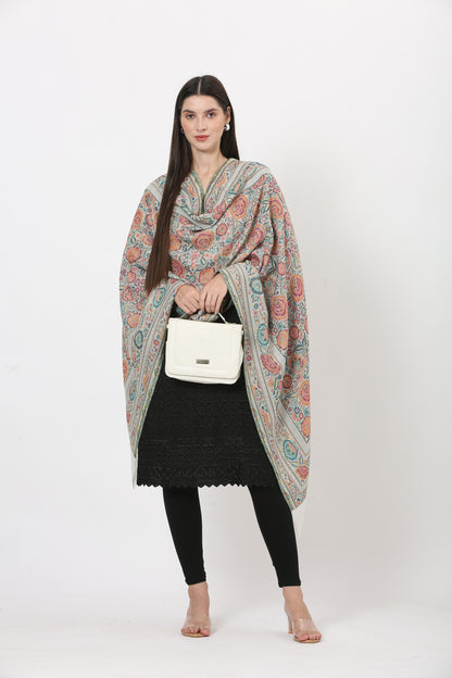 kani weave floral stole