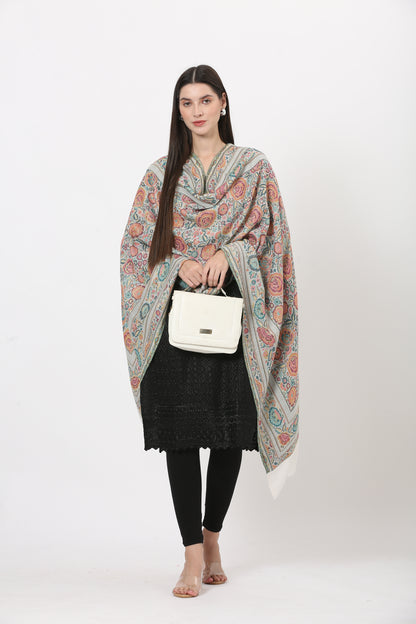 kani weave floral stole