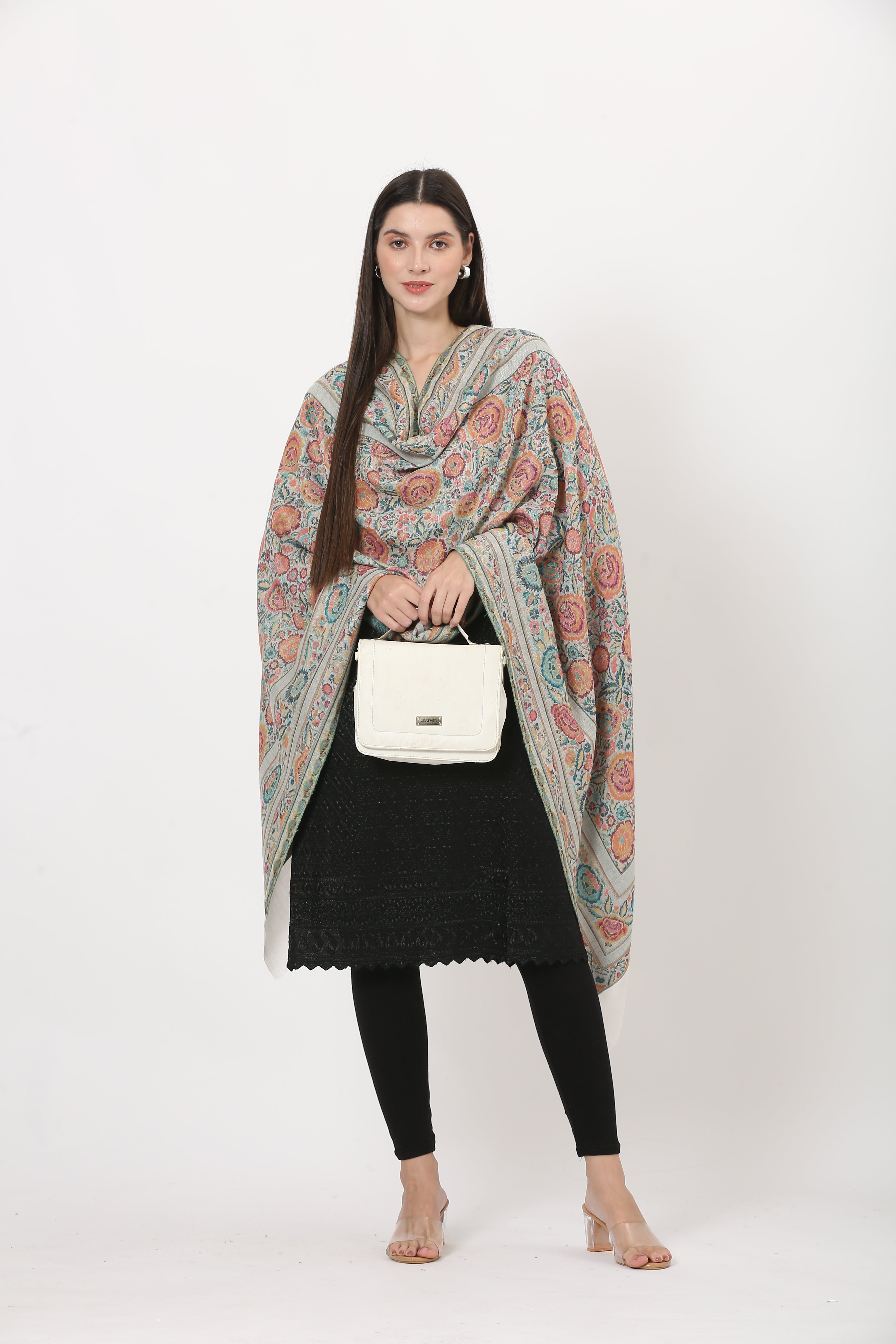 kani weave floral stole