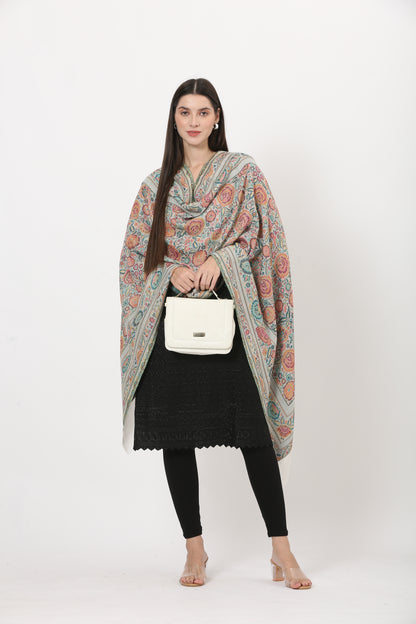 kani weave floral stole