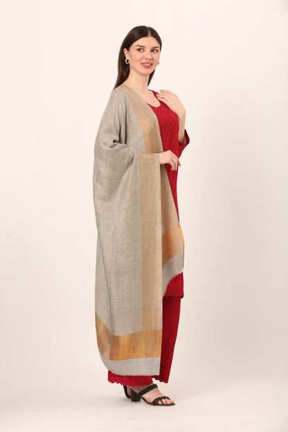 zari lite wool stole