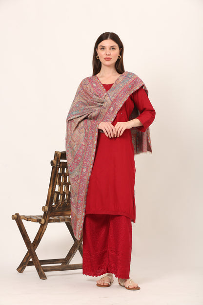 kani weave floral stole