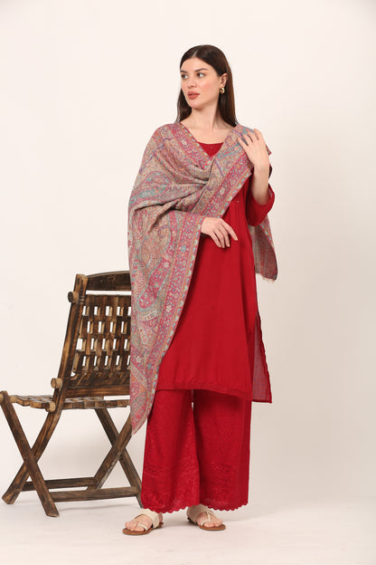 kani weave floral stole