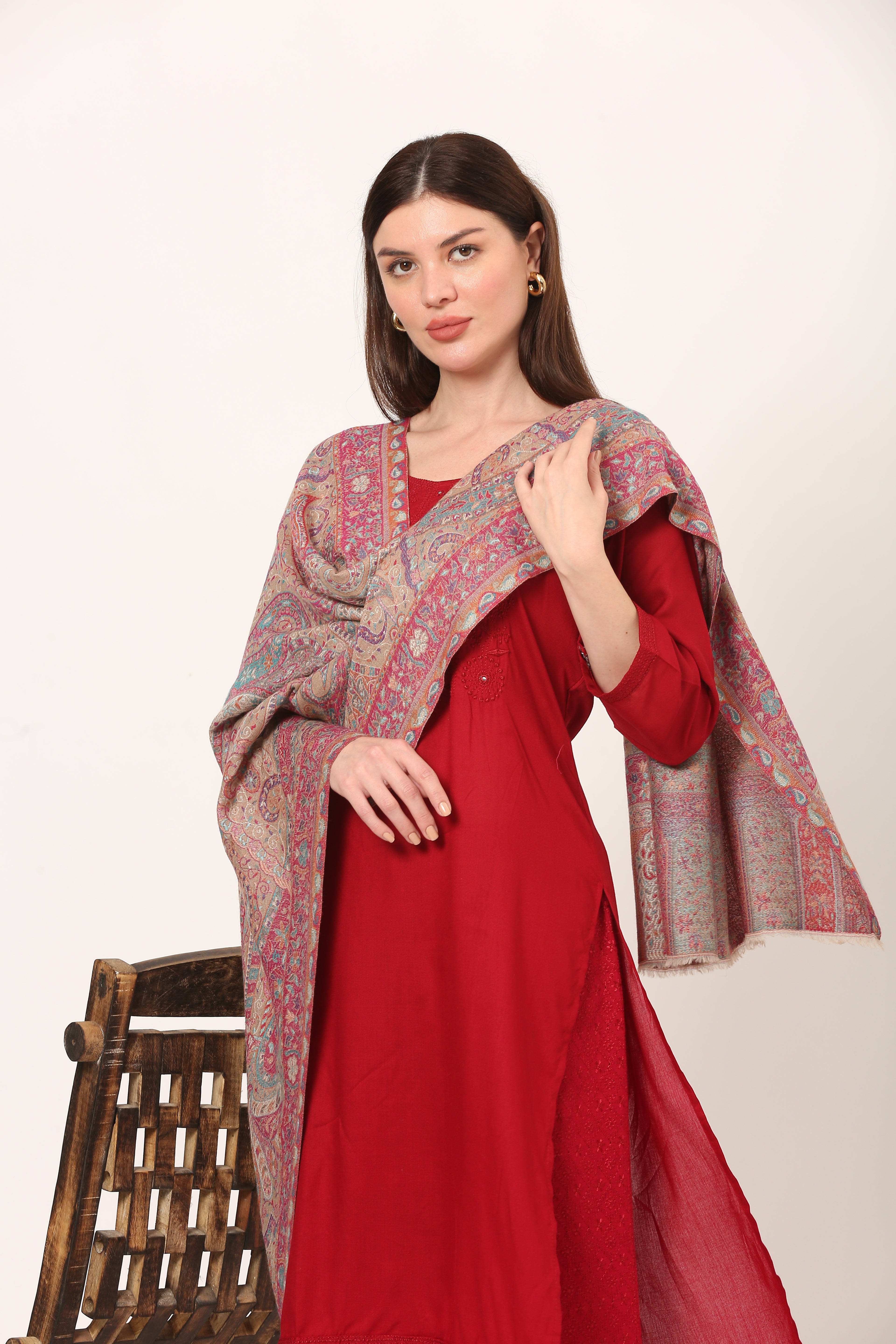 kani weave floral stole