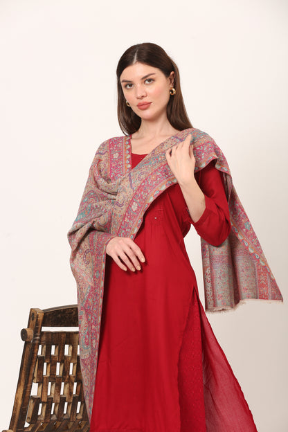 kani weave floral stole