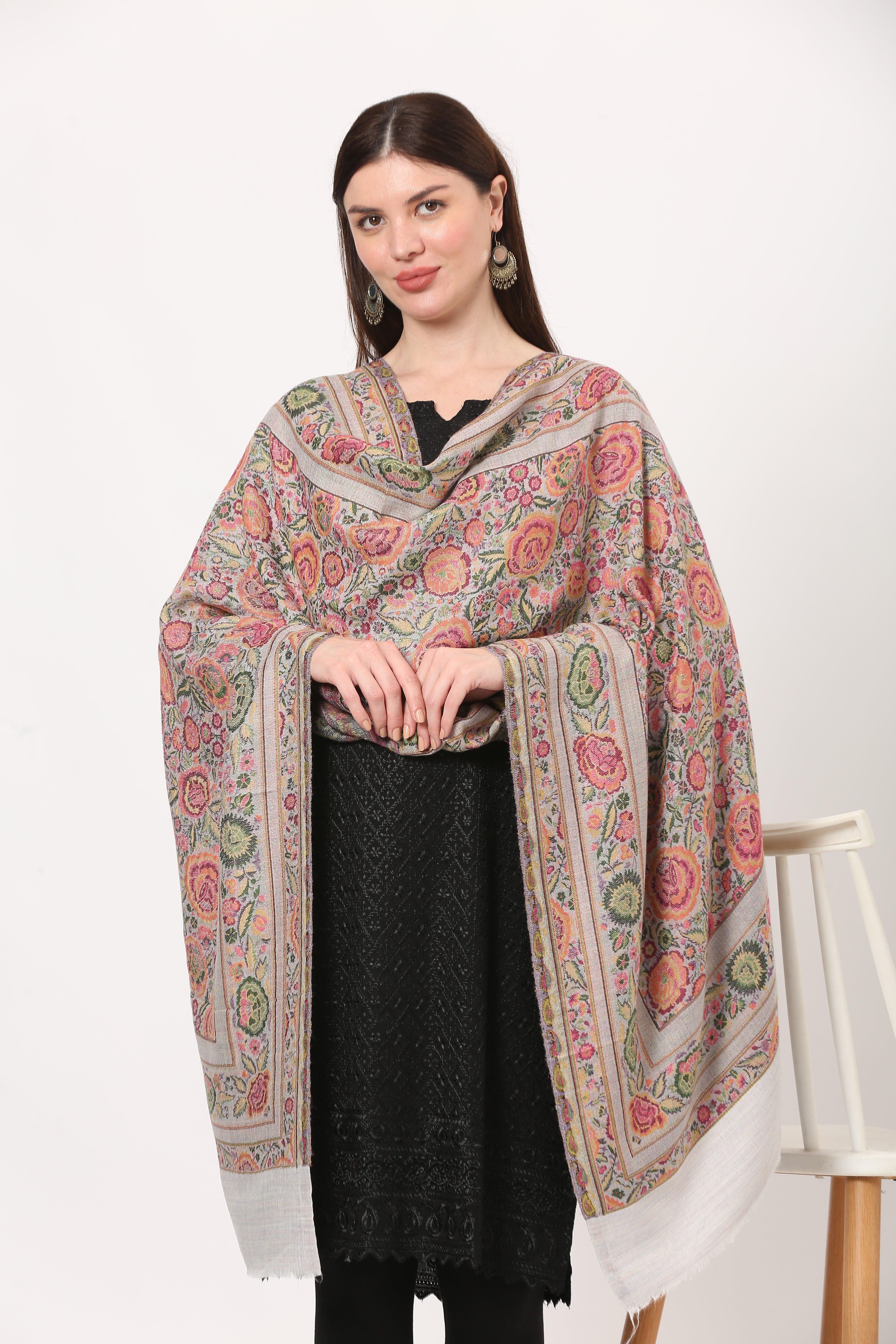 kani weave floral stole