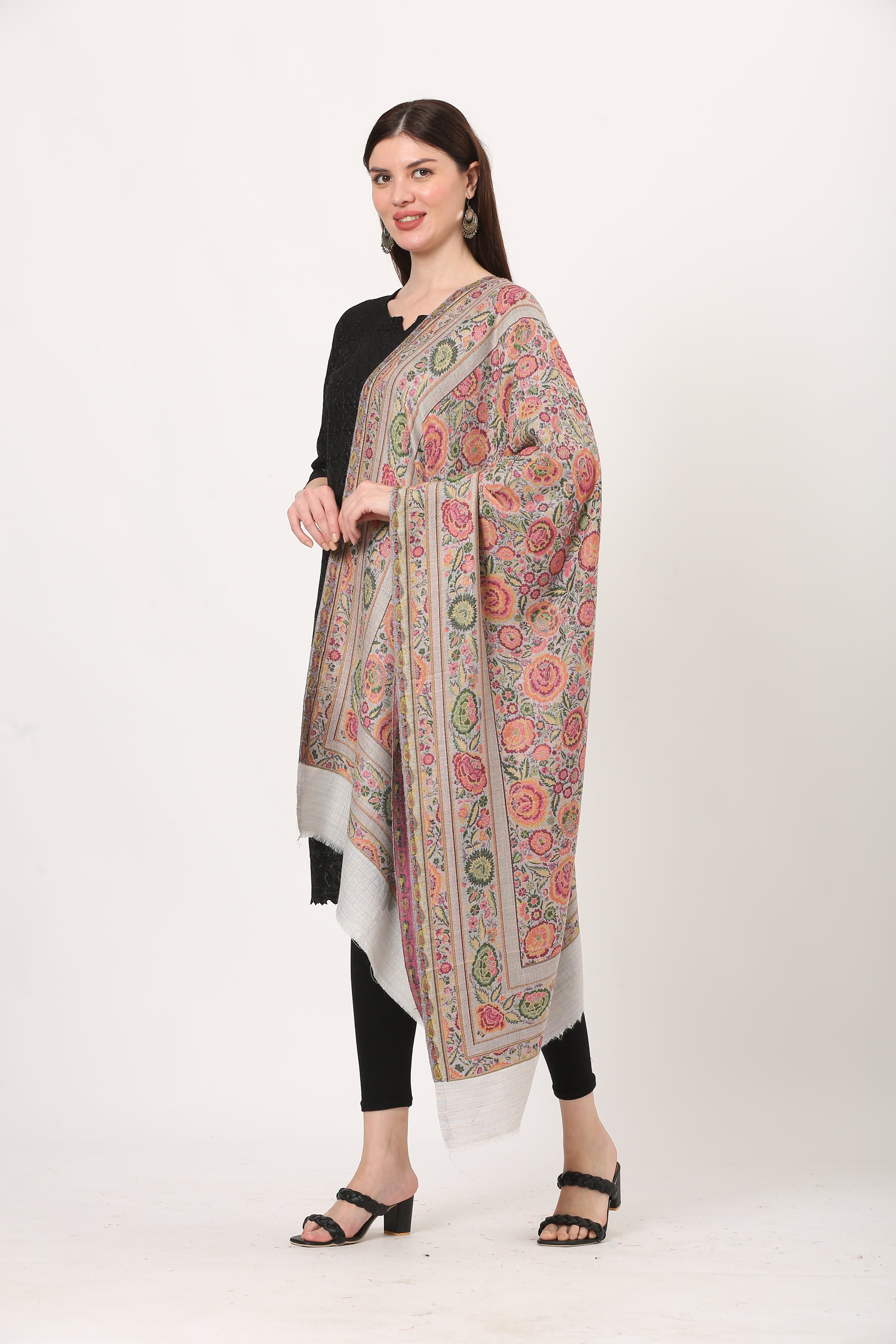 kani weave floral stole