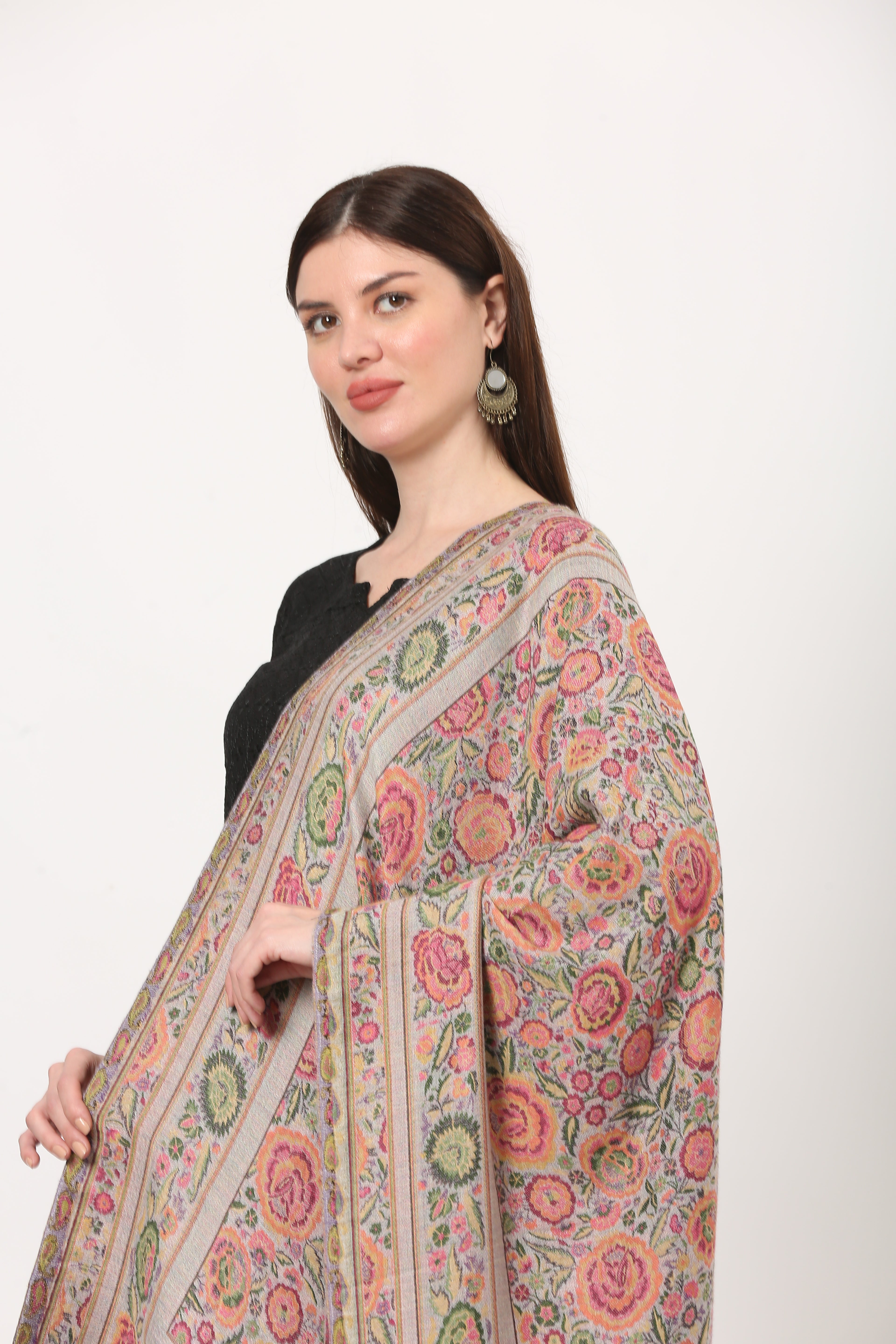 kani weave floral stole