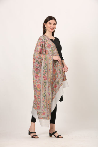 kani weave floral stole