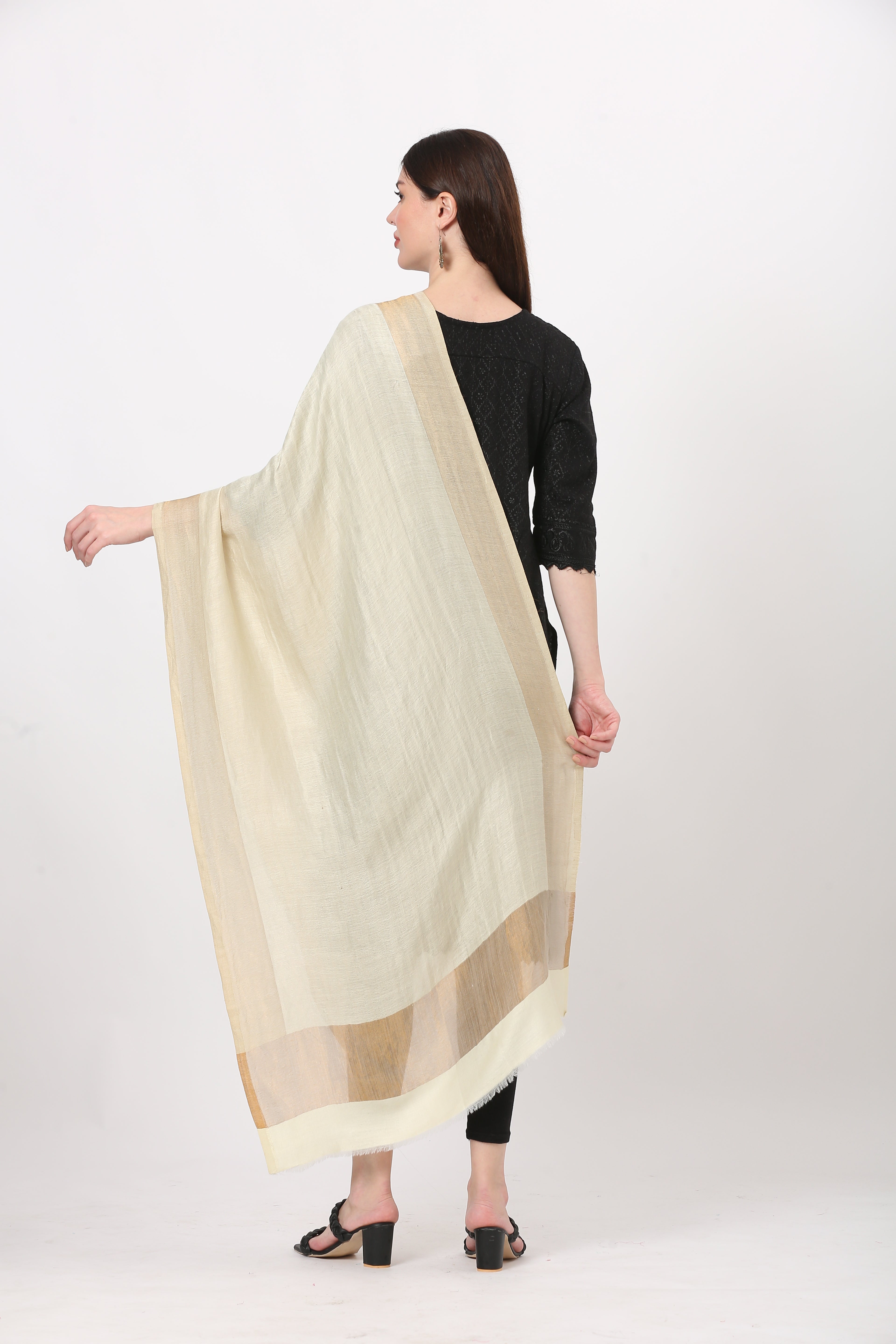 zari lite wool stole