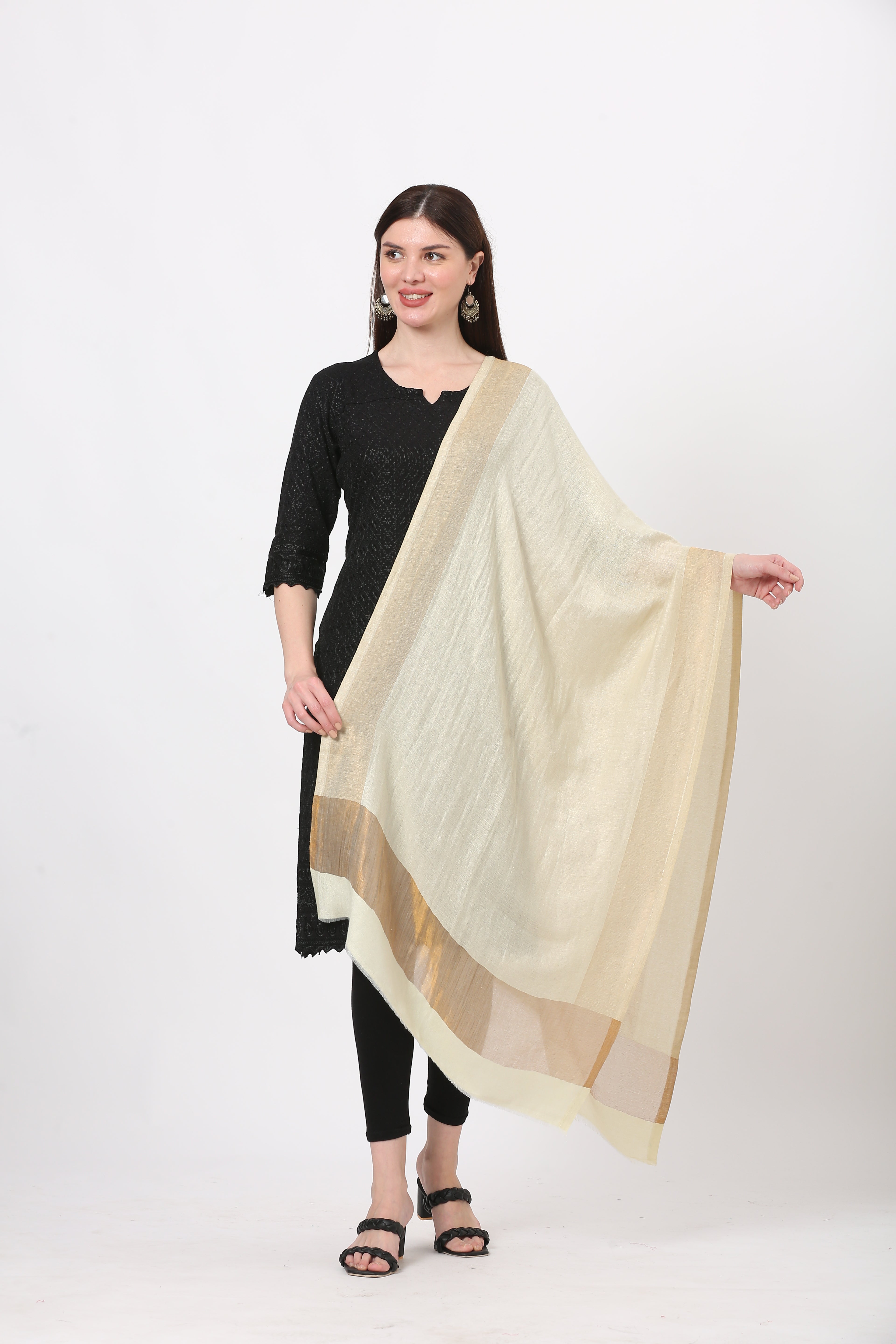 zari lite wool stole