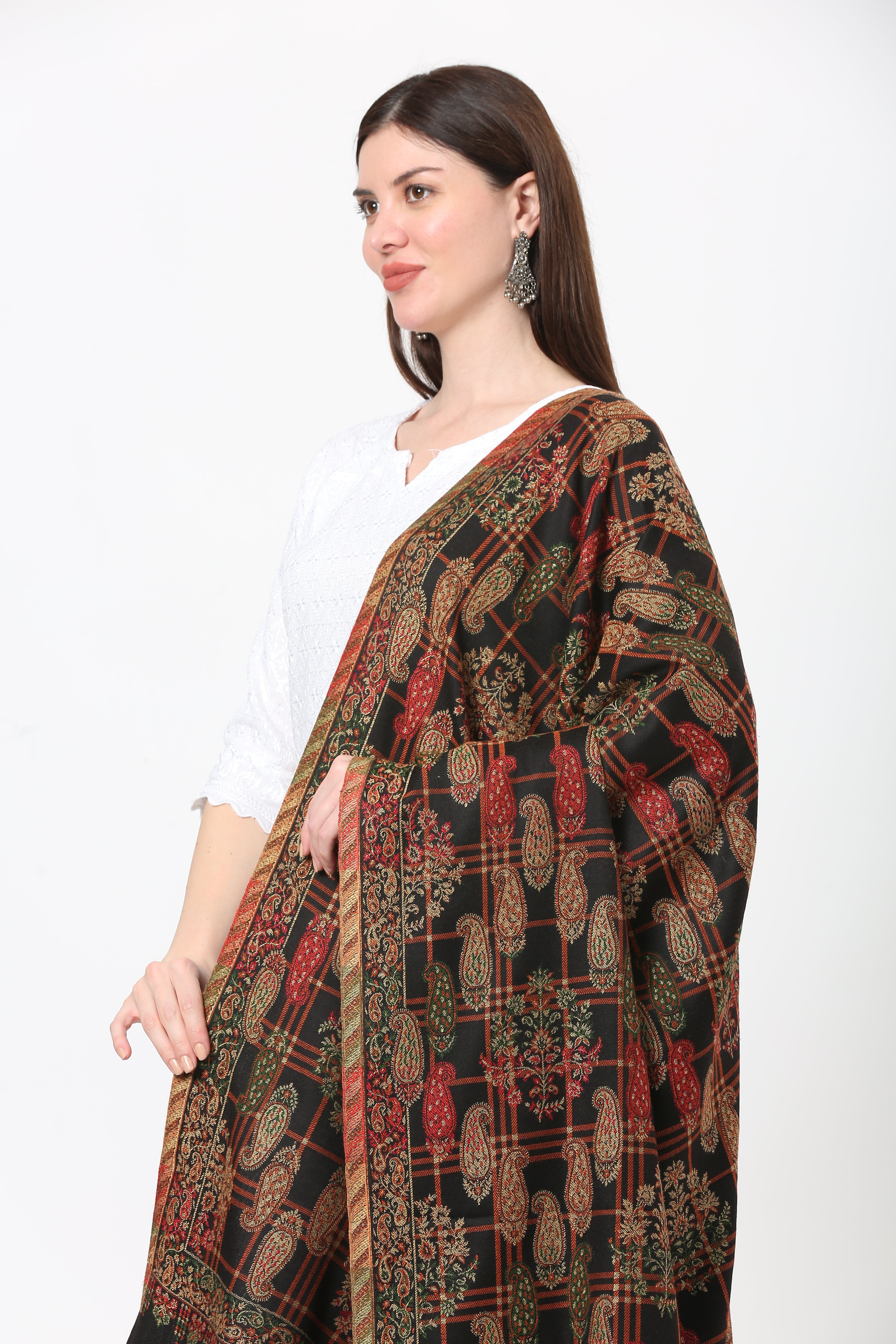 fine woolen kani weave shawl