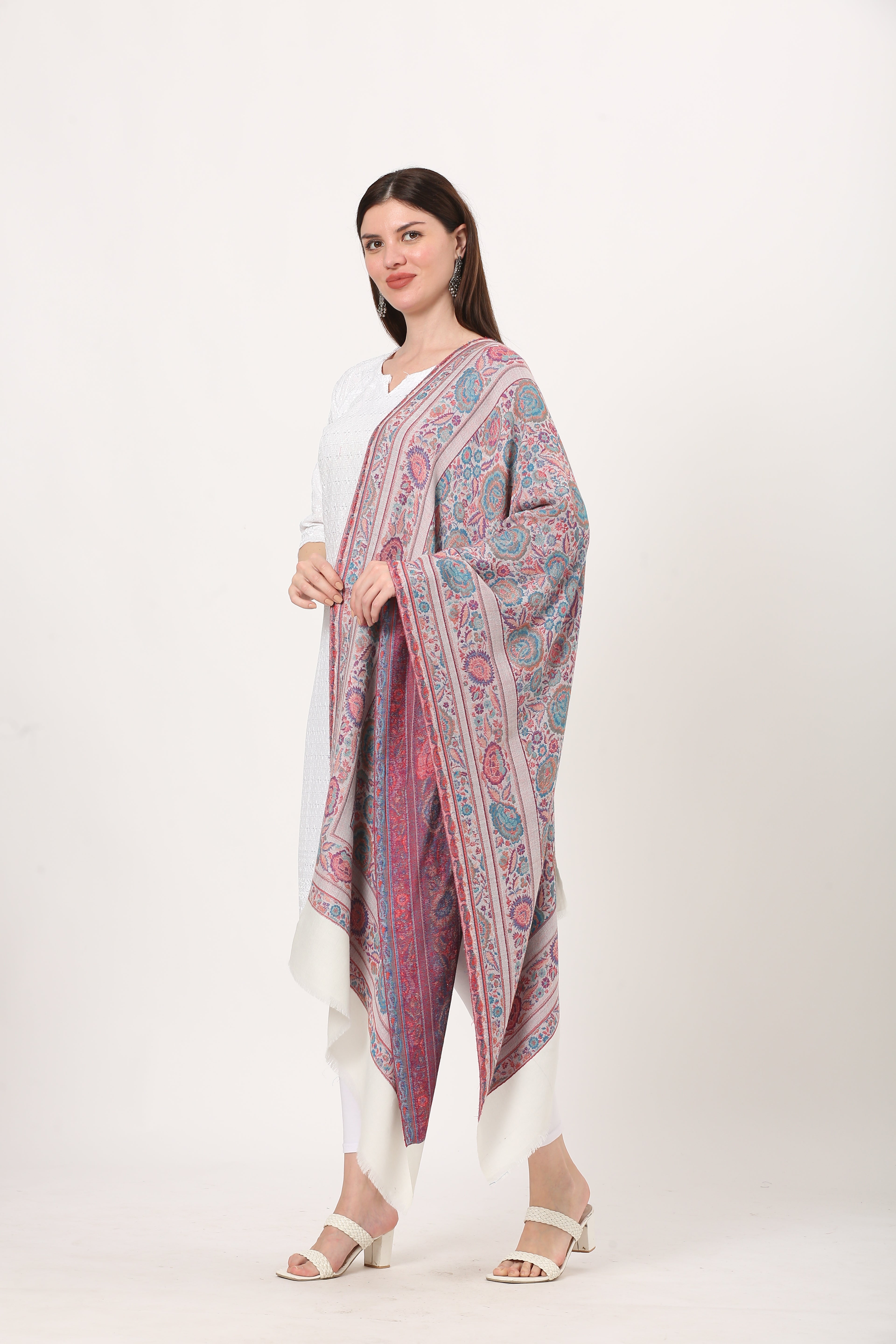 kani weave floral stole