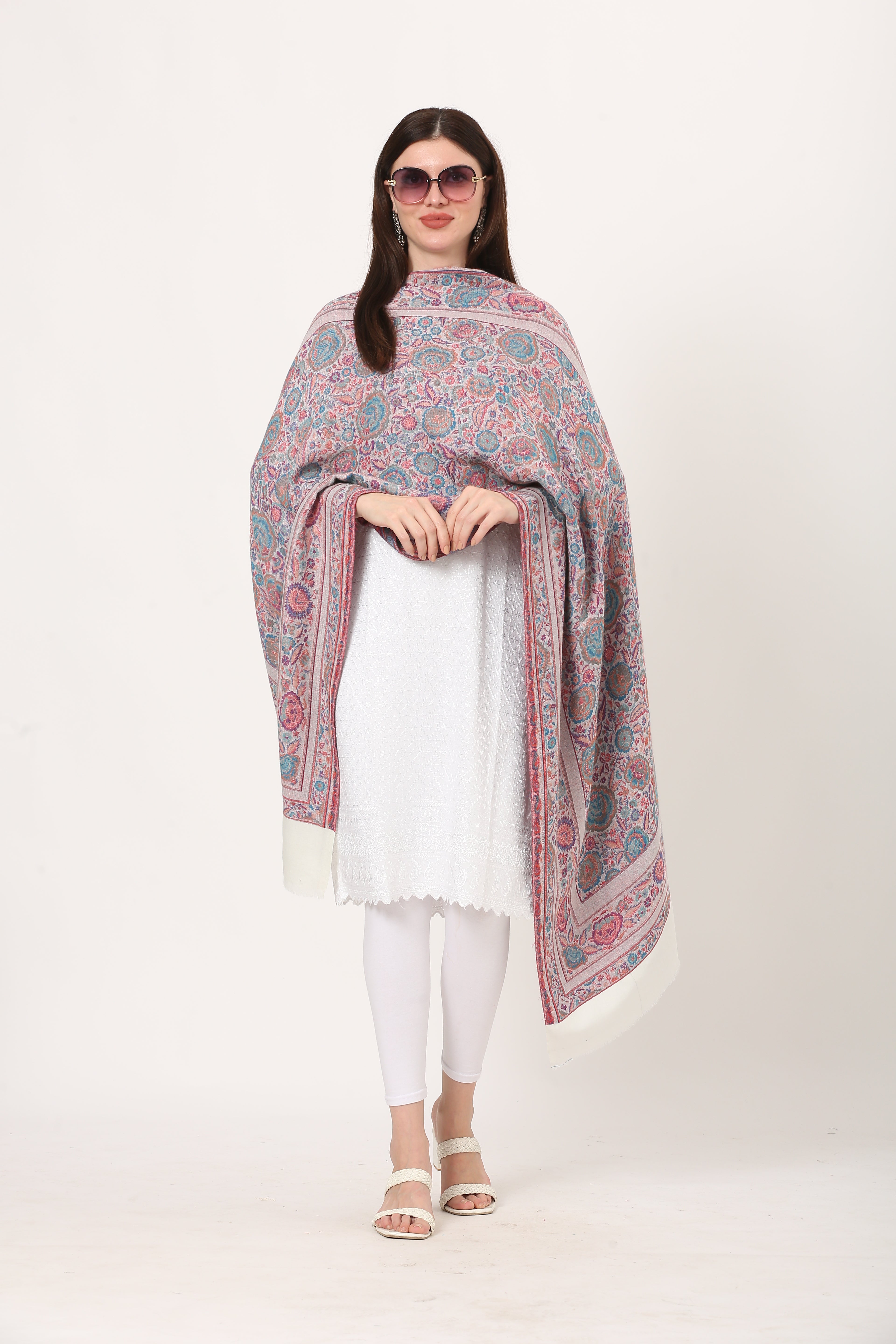 kani weave floral stole